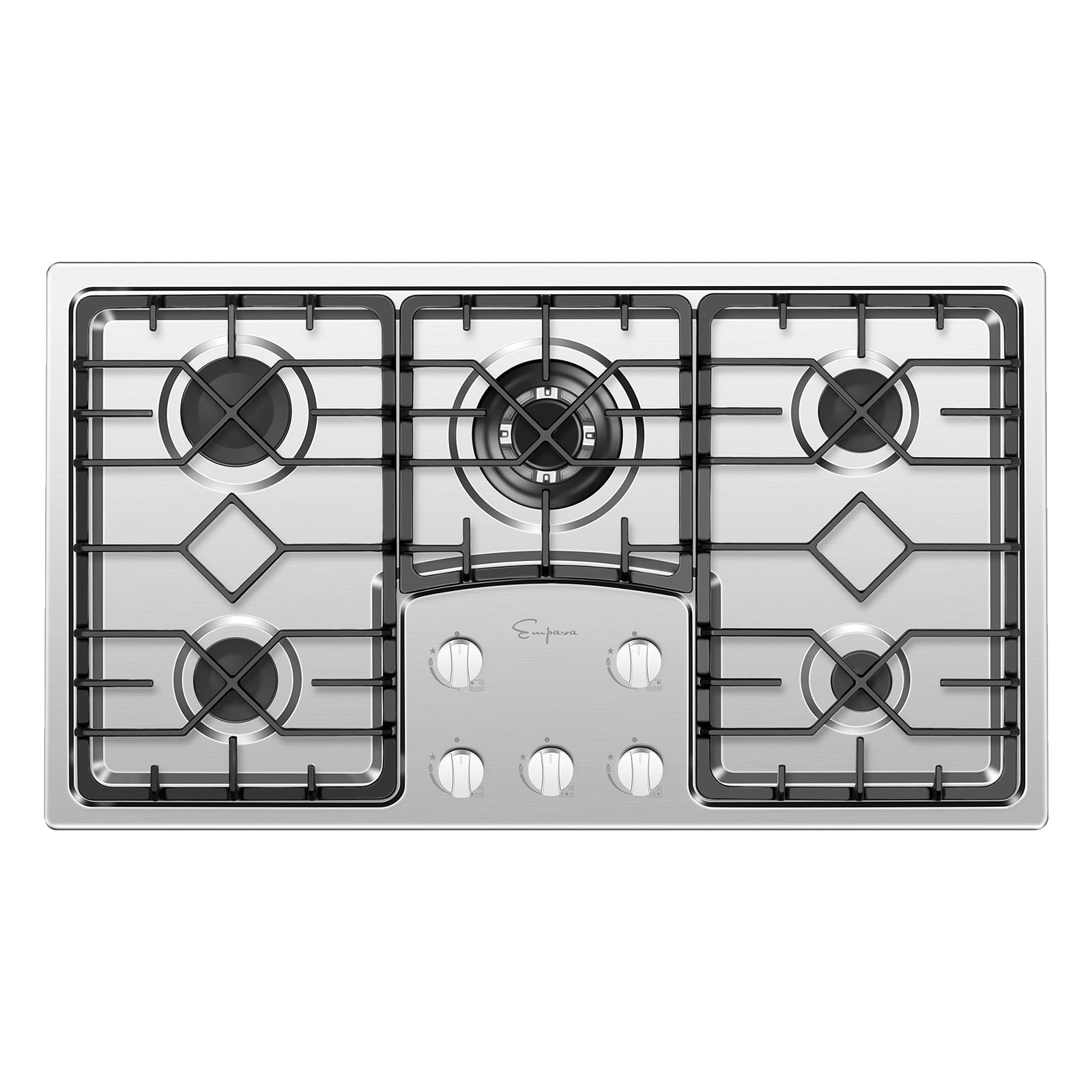 Empava 36-Inch Built-In Natural Gas Cooktops in Stainless Steel (EMPV-36GC5B90S)