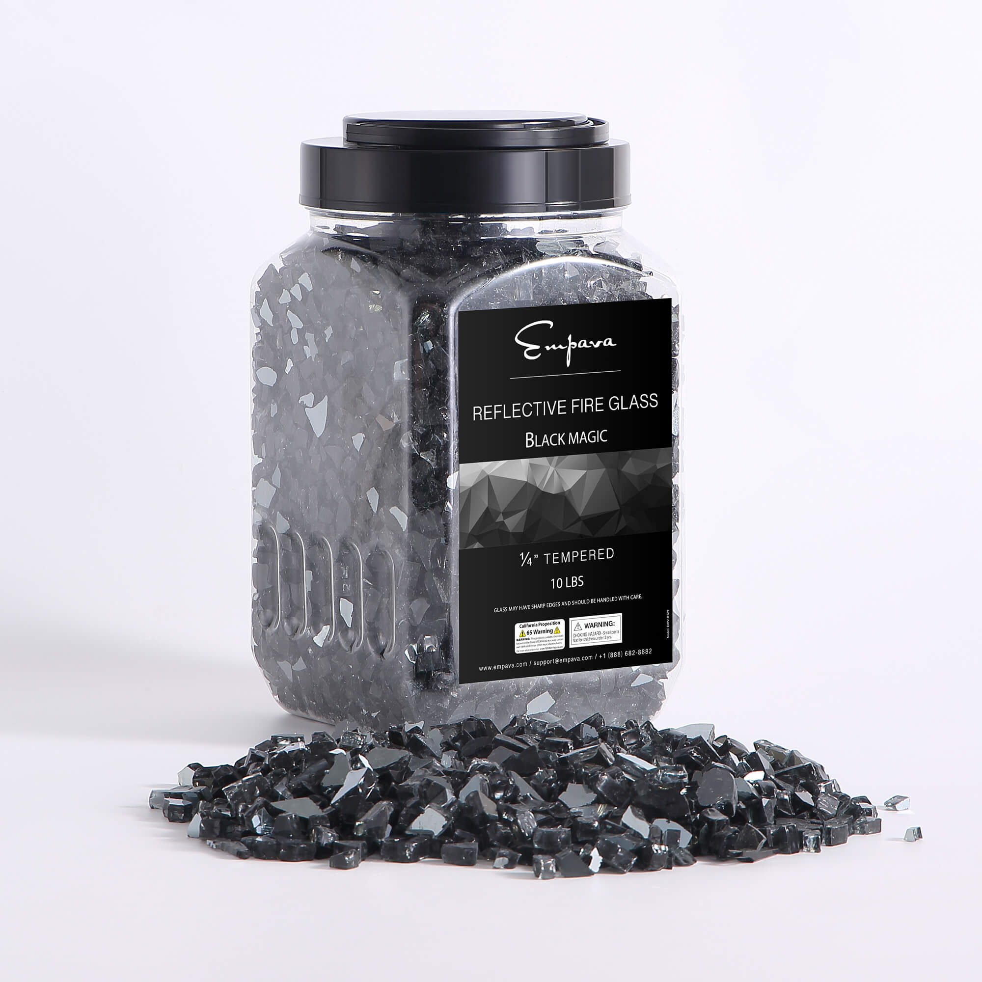 Empava Tempered Fire Glass in Black Magic (EMPV-4FG79)