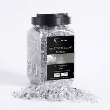 Empava Tempered Fire Glass in Crystal Ice (EMPV-4FG82)