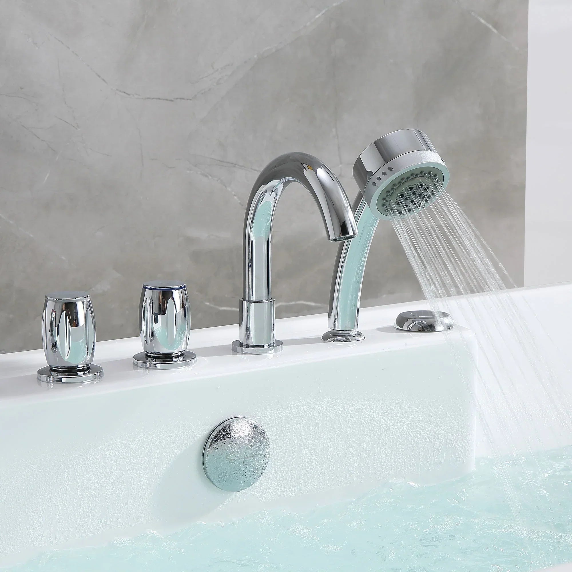 Empava 59-Inch Whirlpool Freestanding Acrylic Bathtub (EMPV-59AIS15)