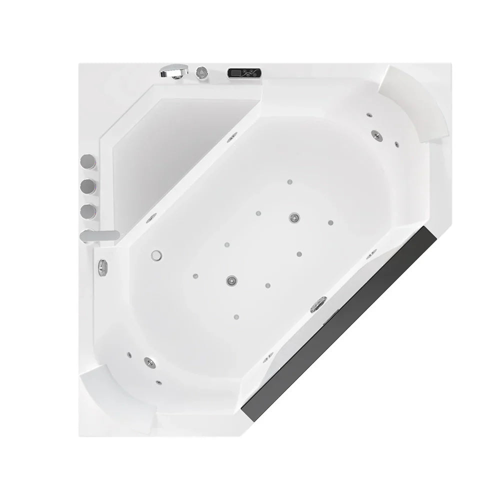 Empava 59-Inch Alcove Combo Massage Whirlpool Inline Heater LED Tub with Left Drain (EMPV-59PRO03)