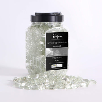 Empava Tempered Fire Glass Cashews in Crystal Ice (EMPV-FG84)