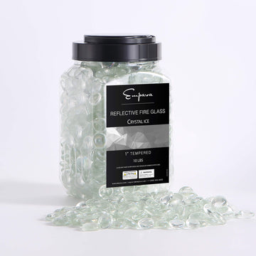 Empava Tempered Fire Glass Beads in Crystal Ice (EMPV-FG88)