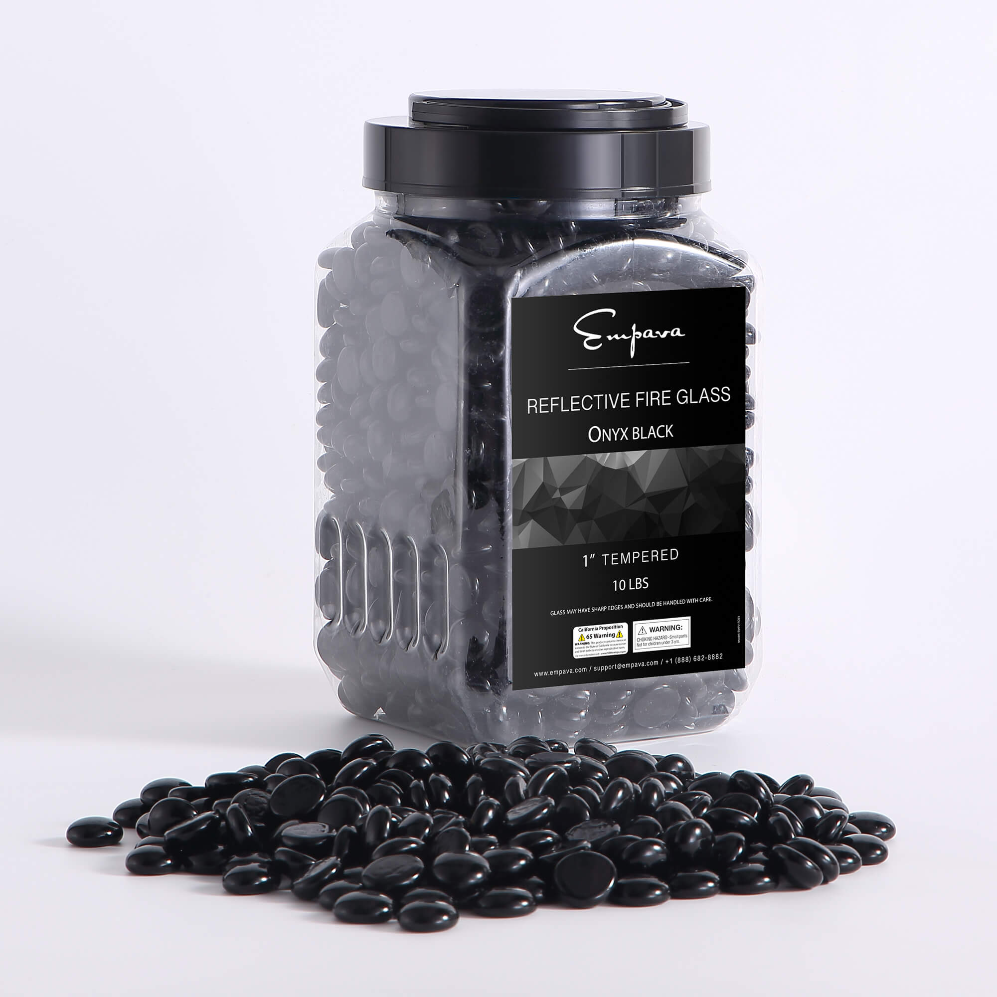Empava Tempered Fire Glass Beads in Onyx Black (EMPV-FG93)