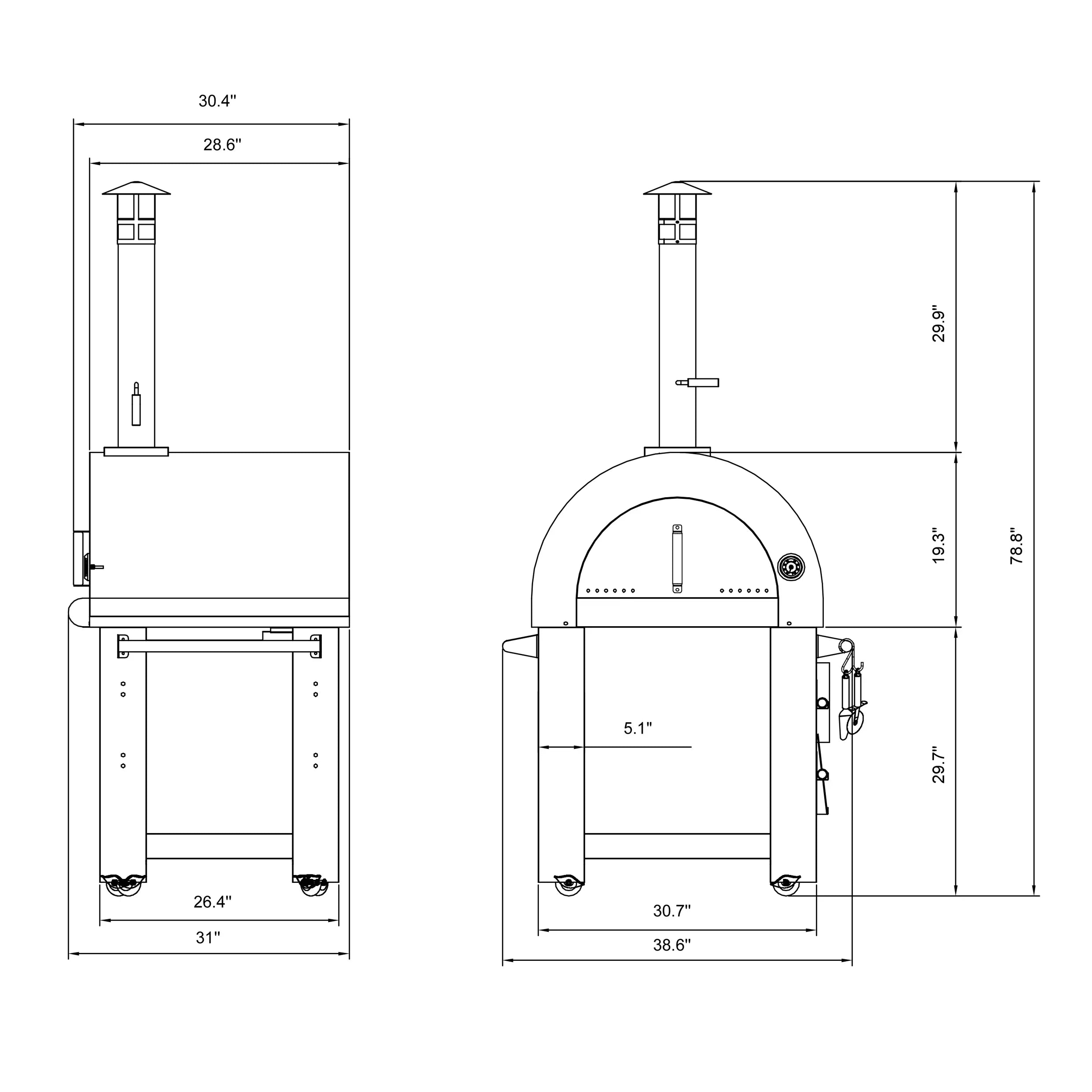 Empava Outdoor Wood Fired Pizza Oven in Red (EMPV-PG06)