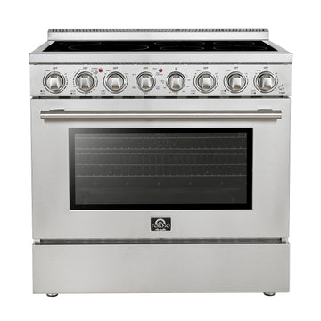 Forno Paolo 36-Inch Freestanding Electric Range with 5.44 cu. ft. True Convection Oven, Stainless Steel (Model FFSEL6011-36)