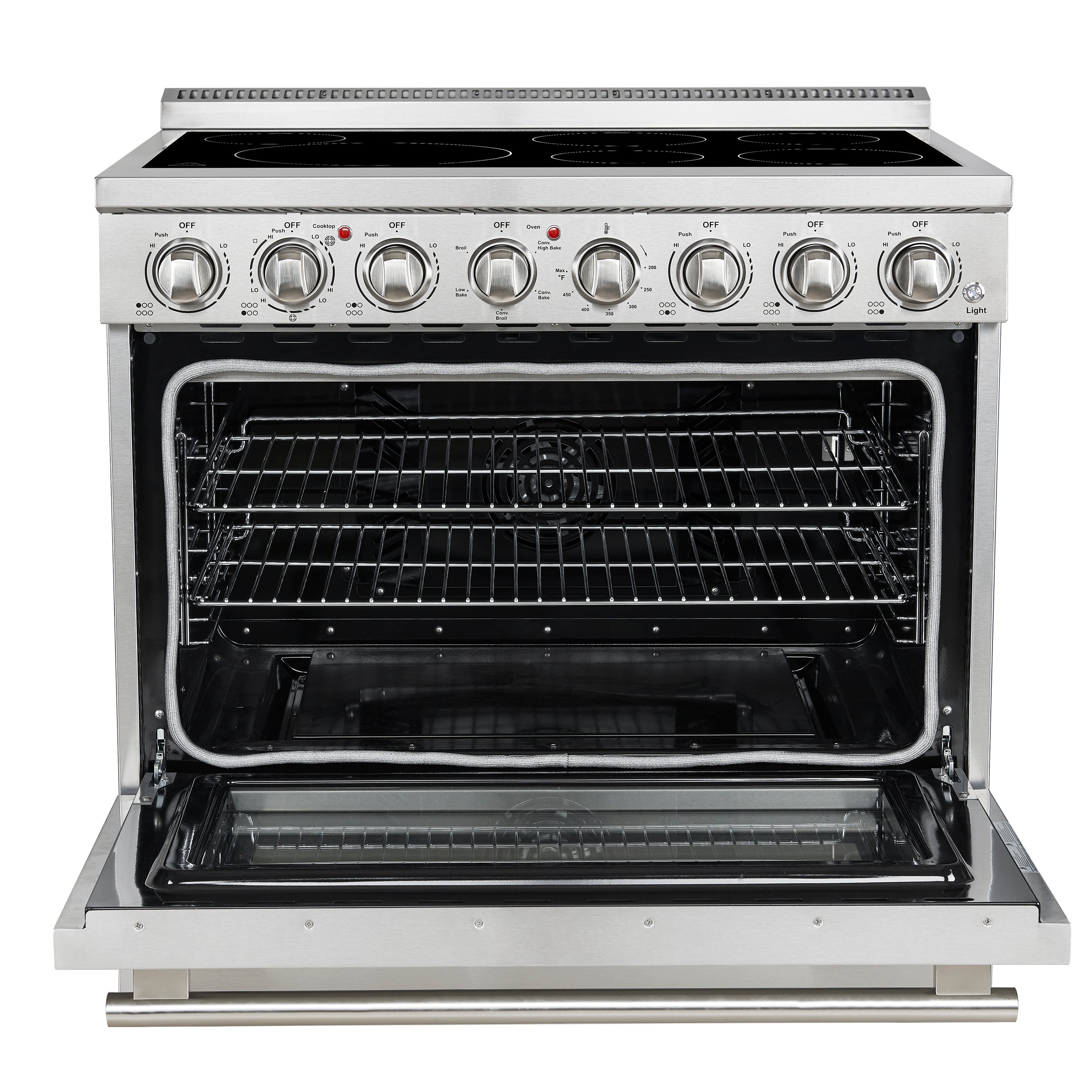 Forno Paolo 36-Inch Freestanding Electric Range with 5.44 cu. ft. True Convection Oven, Stainless Steel (Model FFSEL6011-36)