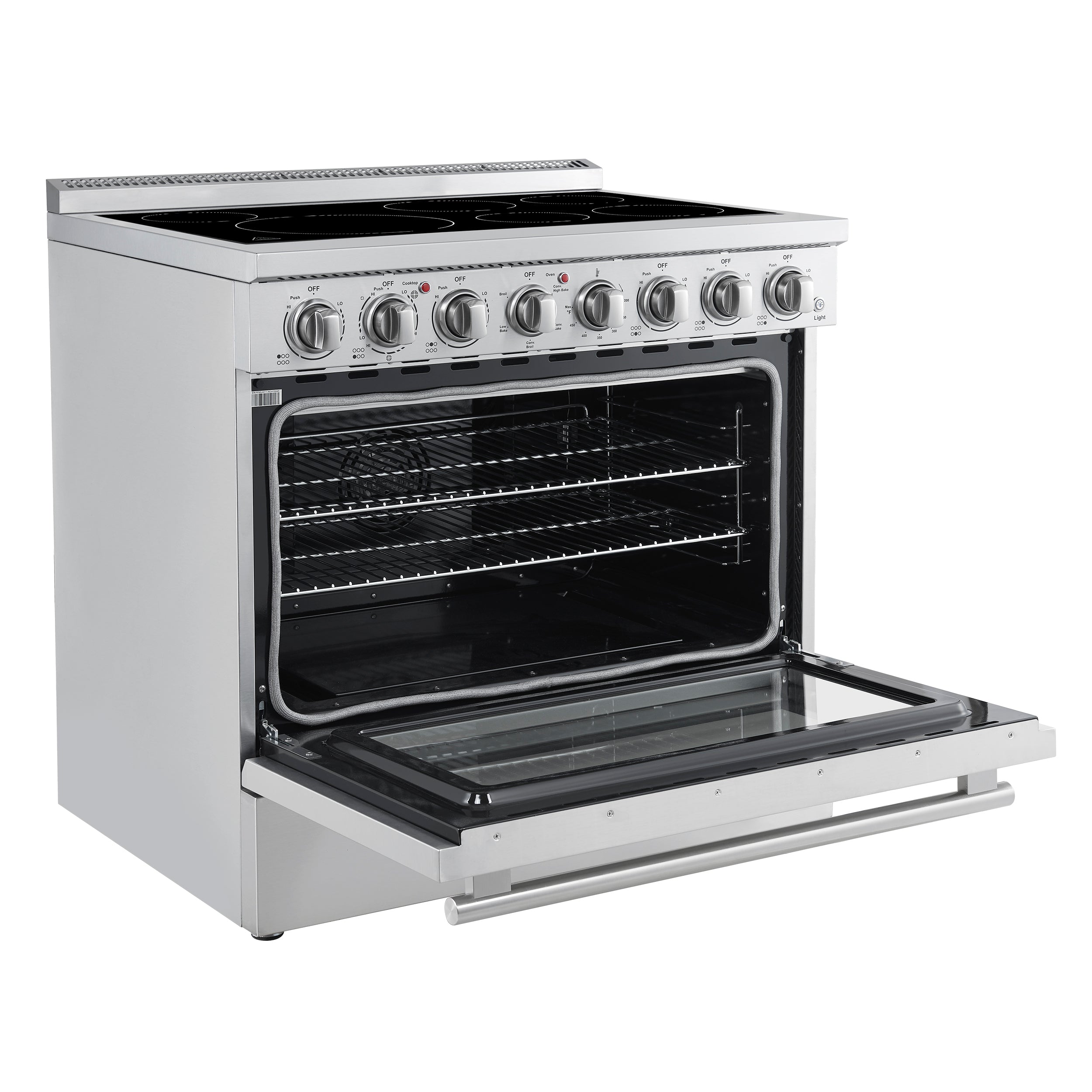 Forno Paolo 36-Inch Freestanding Electric Range with 5.44 cu. ft. True Convection Oven, Stainless Steel (Model FFSEL6011-36)