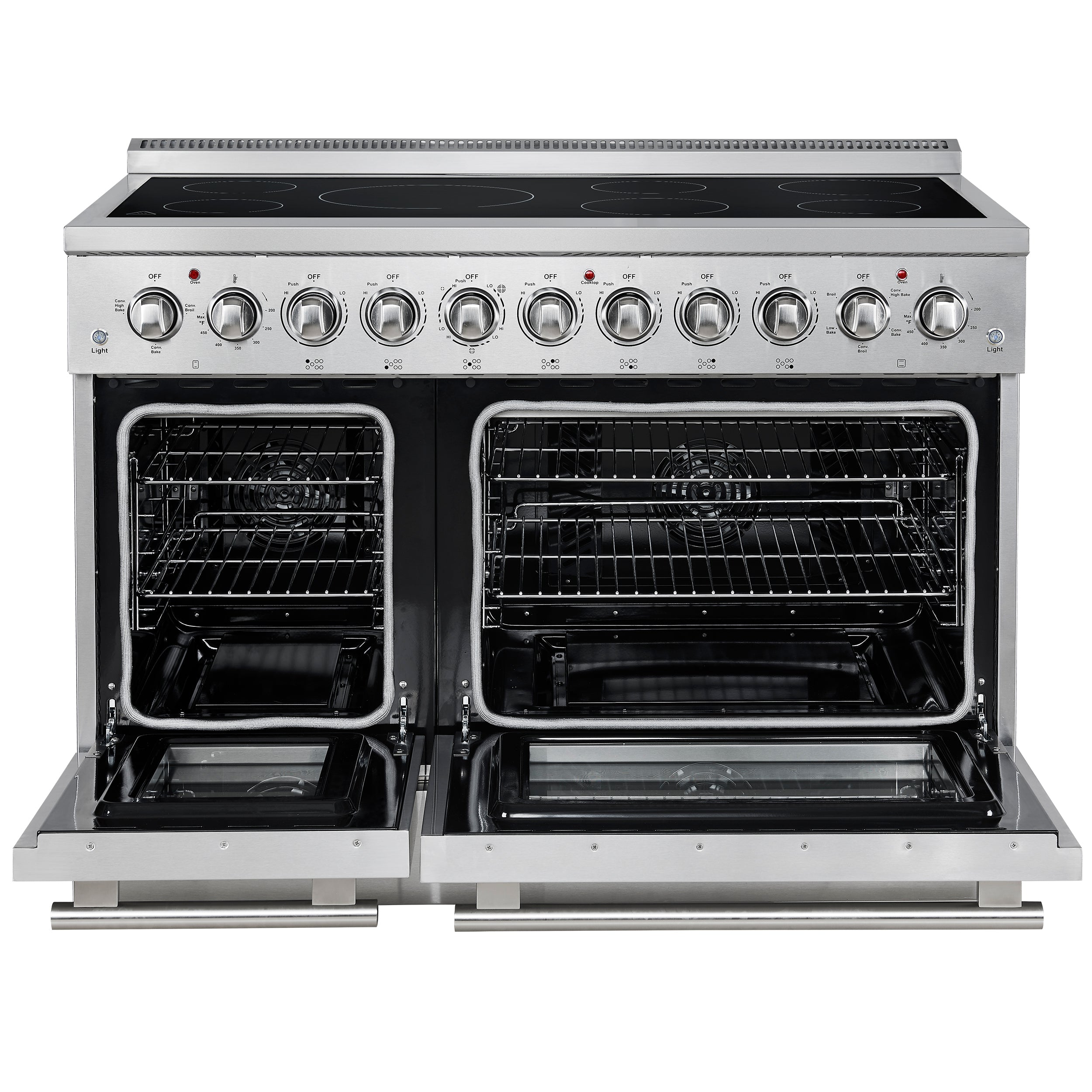 Forno Paolo 48-Inch Freestanding Electric Range with True Convection Oven, 6.7 cu. ft., Stainless Steel (Model FFSEL6011-48)