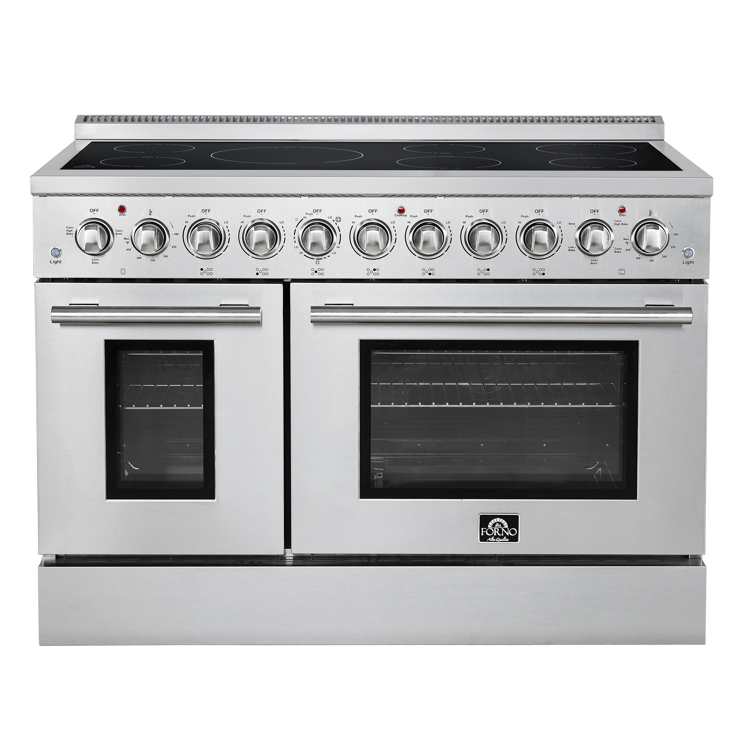 Forno Paolo 48-Inch Freestanding Electric Range with True Convection Oven, 6.7 cu. ft., Stainless Steel (Model FFSEL6011-48)