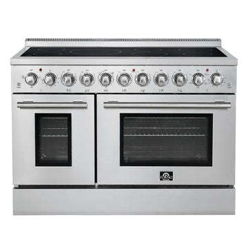 Forno Paolo 48-Inch Freestanding Electric Range with True Convection Oven, 6.7 cu. ft., Stainless Steel (Model FFSEL6011-48)
