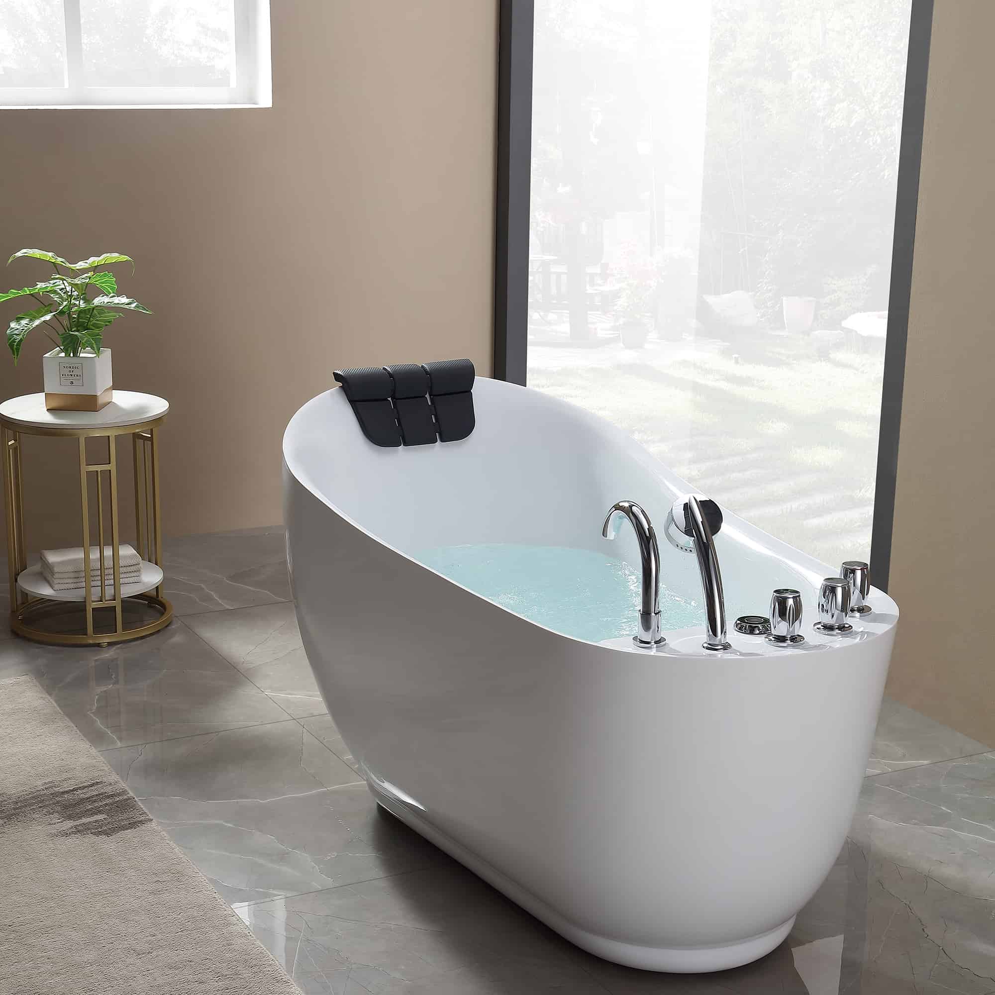 Empava 59-Inch Whirlpool Freestanding Acrylic Bathtub (EMPV-59AIS04)