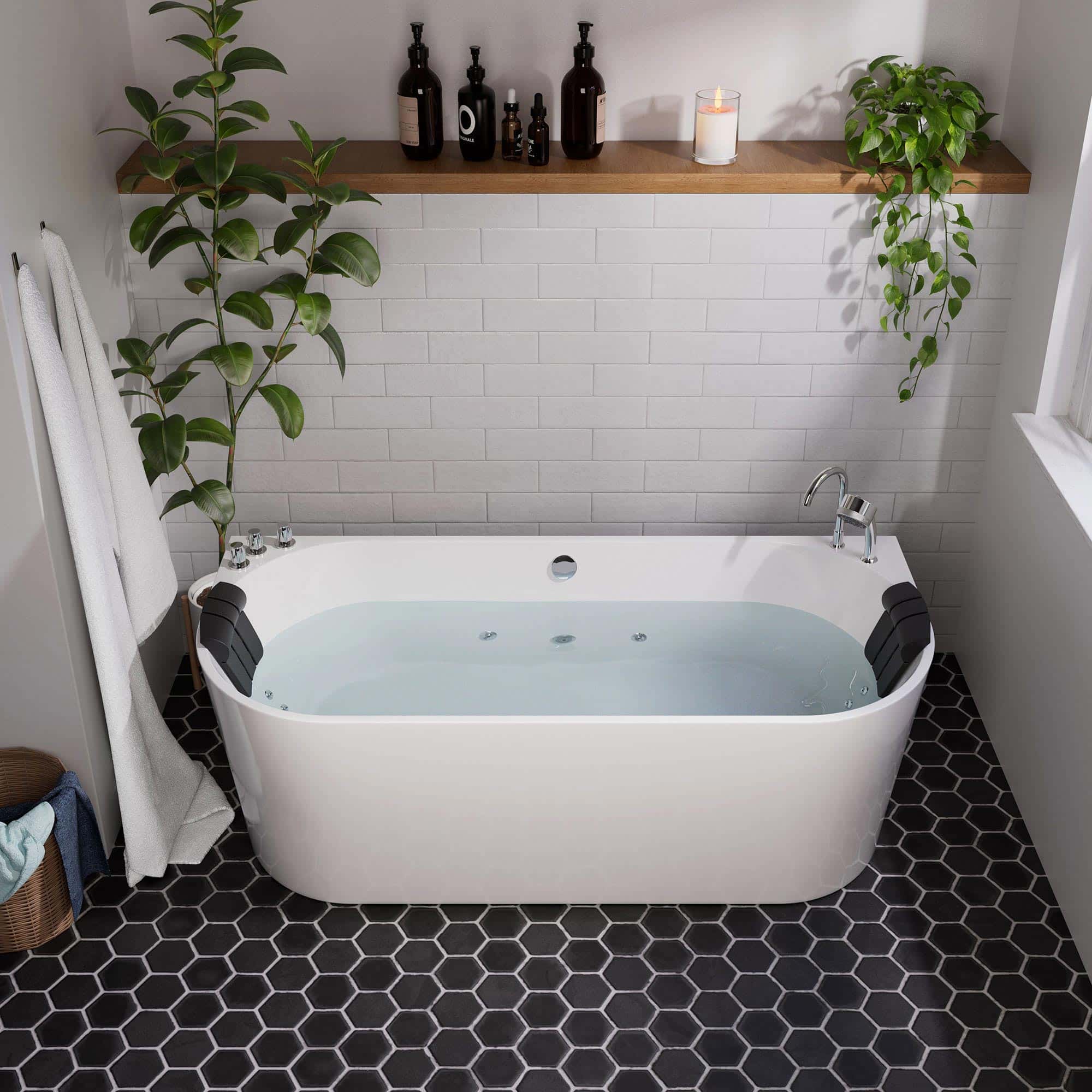 Empava 59-Inch Whirlpool Acrylic Alcove Bathtub (EMPV-59AIS06)