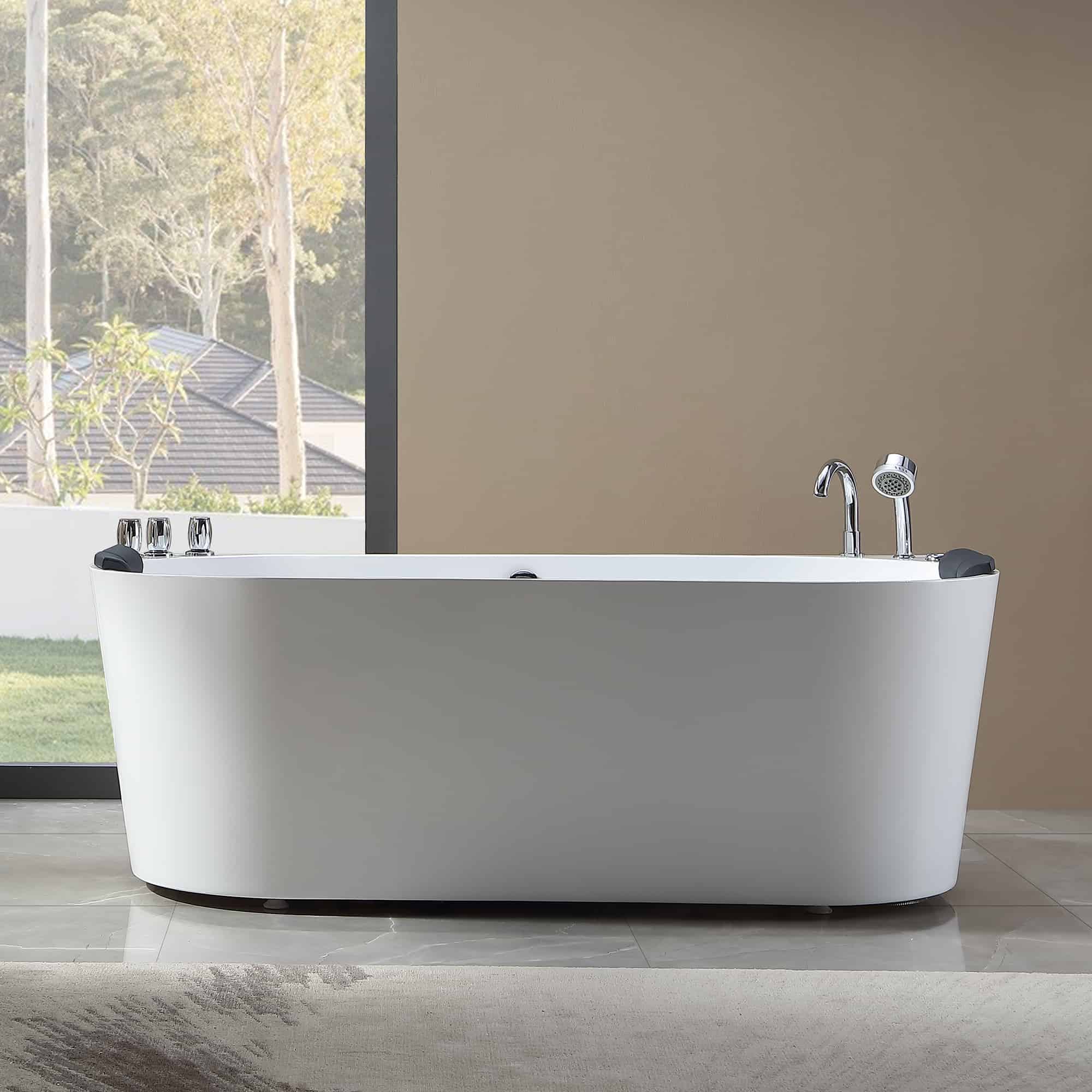 Empava 59-Inch Whirlpool Acrylic Alcove Bathtub (EMPV-59AIS06)