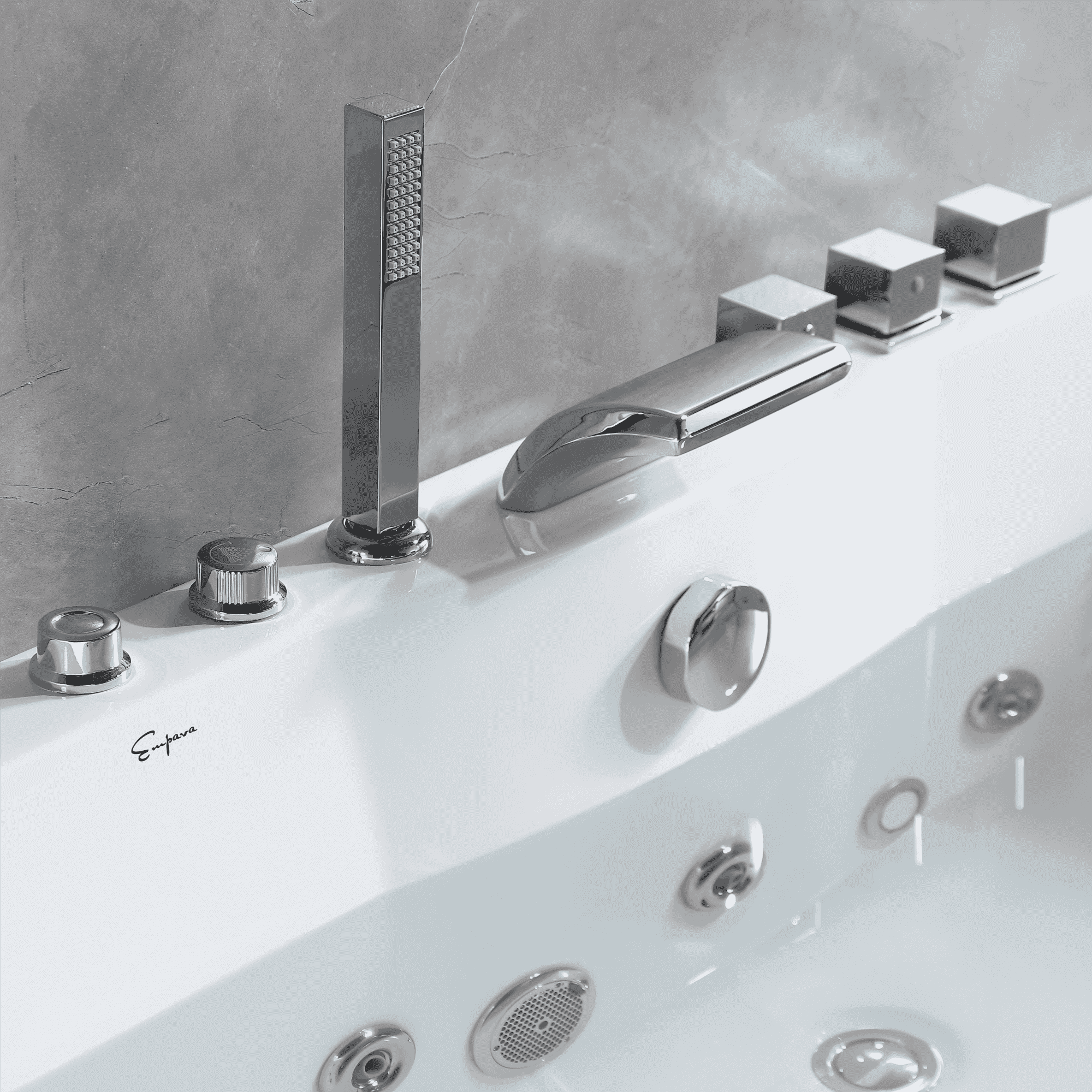 Empava 59-Inch Whirlpool Rectangular Bathtub (EMPV-59JT408LED)