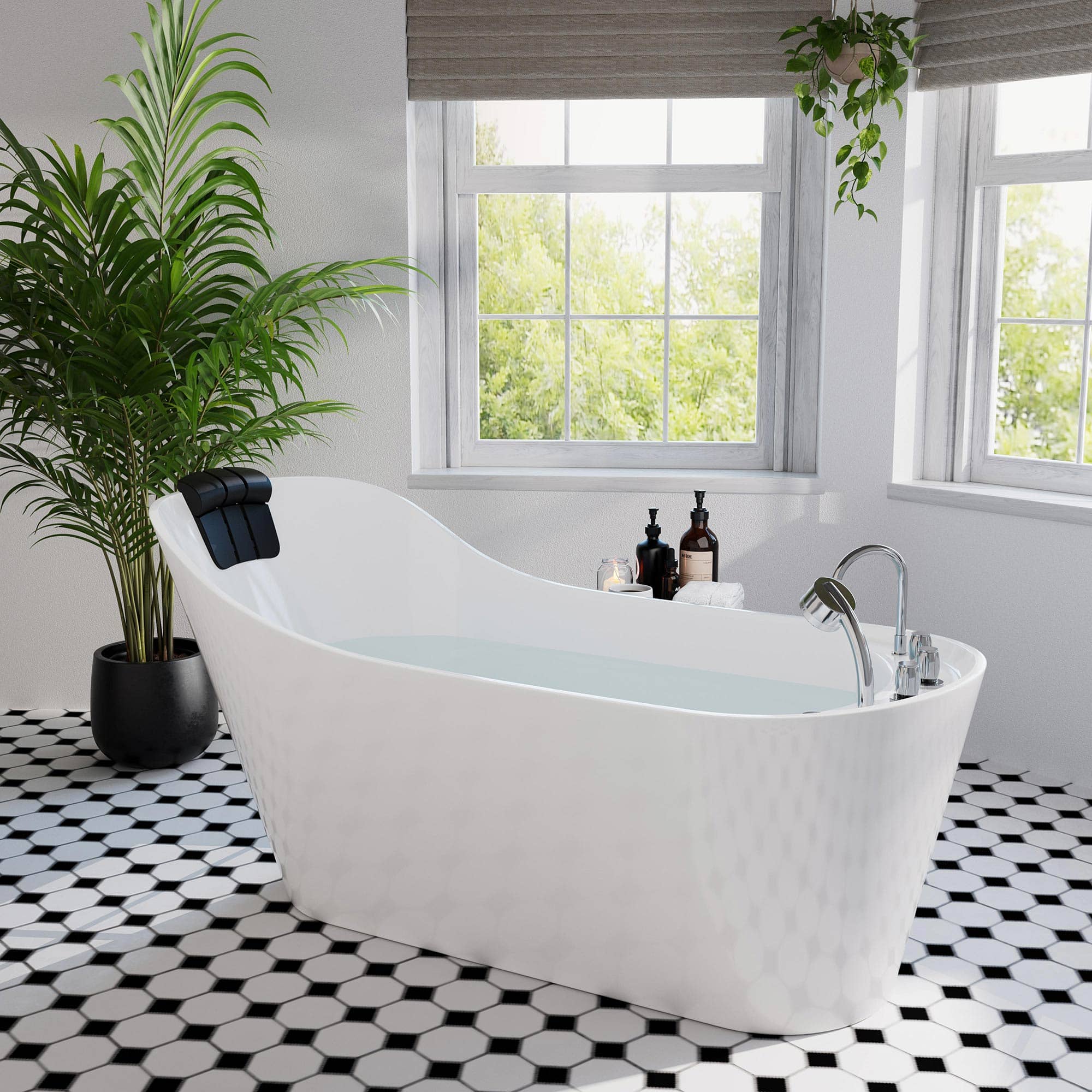 Empava 67-Inch Whirlpool Freestanding Acrylic Bathtub (EMPV-67AIS09)