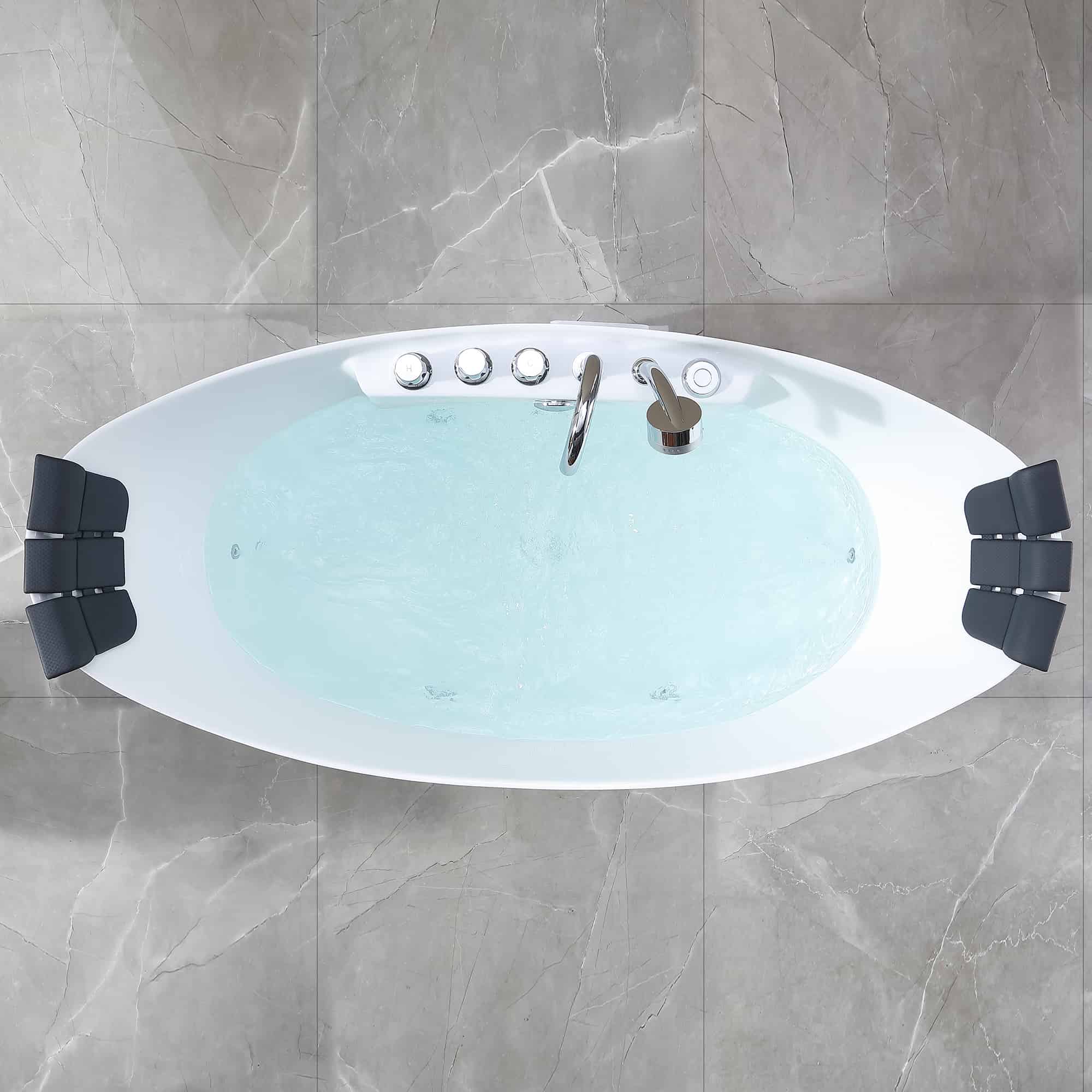 Empava 67-Inch Whirlpool Freestanding Acrylic Bathtub (EMPV-67AIS10)