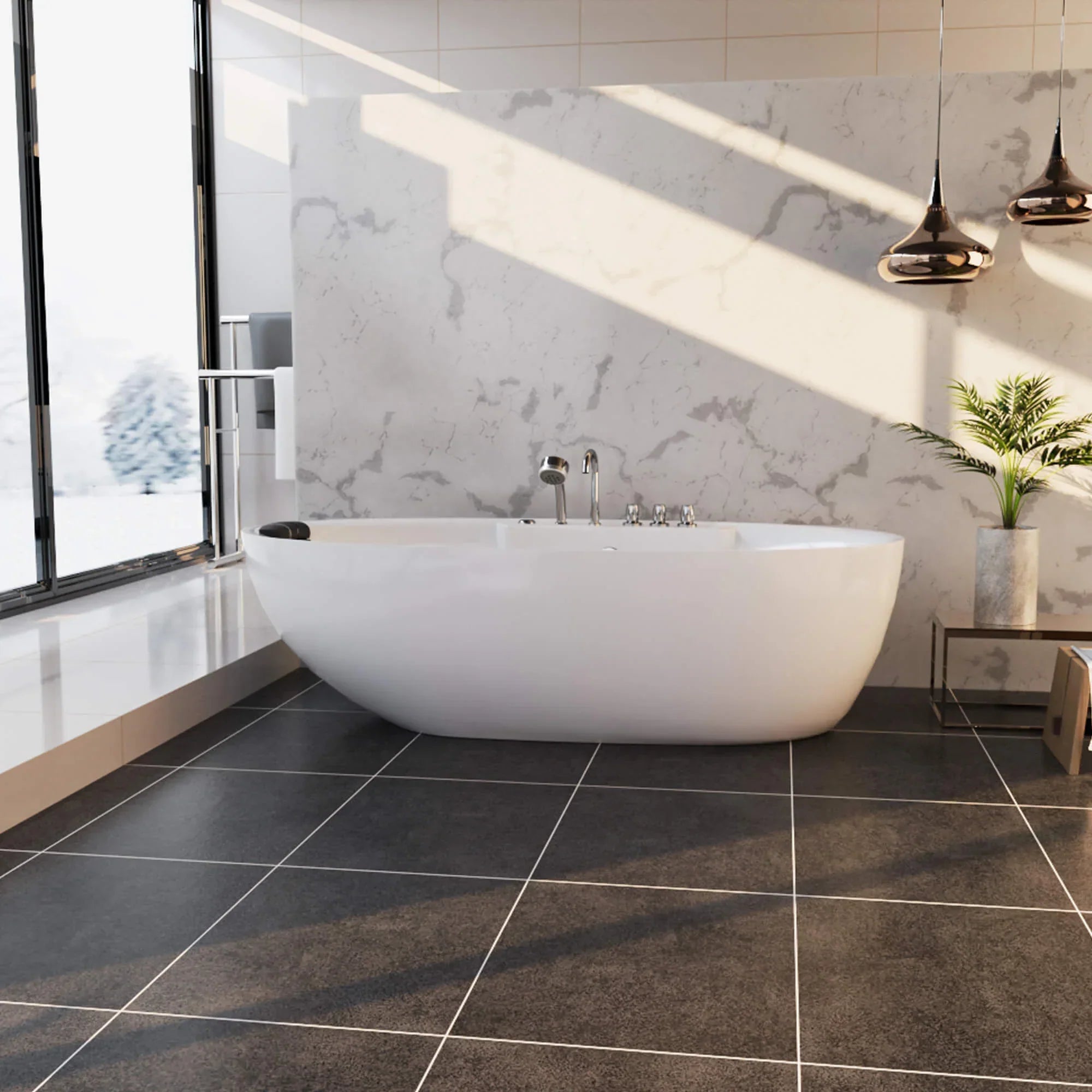Empava 71-Inch Whirlpool Freestanding Acrylic Bathtub (EMPV-71AIS14)