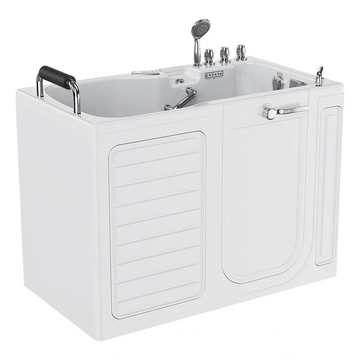 Empava 54-Inch Alcove Inline Heater Whirlpool Walk-in Tub 2.0 Upgraded with Right Drain (EMPV-54WIT08)