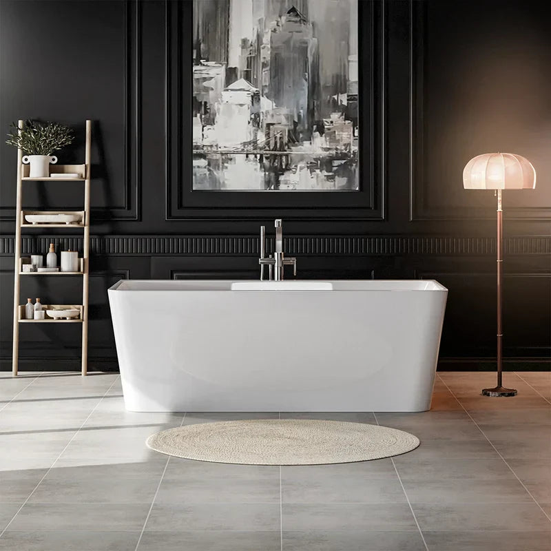 Empava 67-Inch Freestanding Soaking Tub with Center Drain (EMPV-67FT1516)