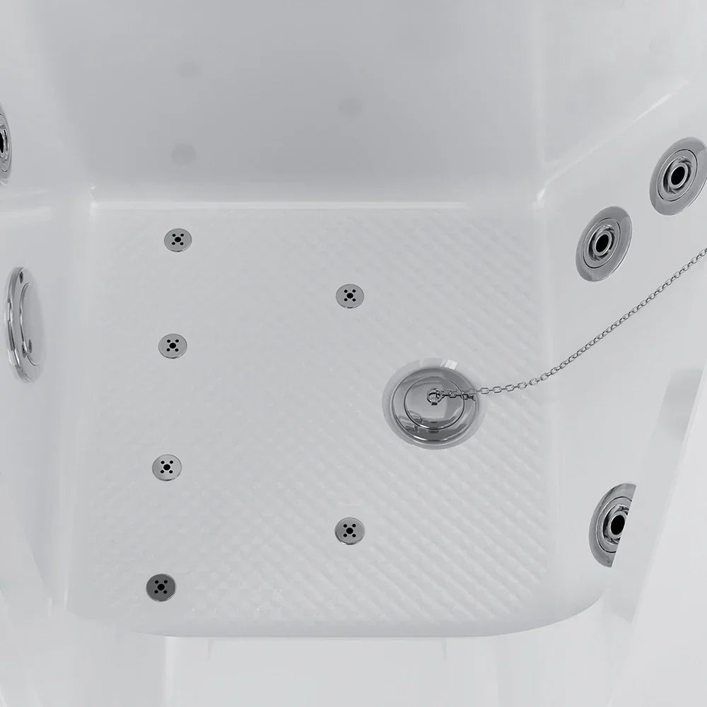 Empava 54-Inch Alcove Inline Heater Whirlpool Walk-in Tub 2.0 Upgraded with Right Drain (EMPV-54WIT08)