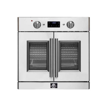 FORNO Gallico 30-Inch Electric Single Wall Oven, 3.58 cu ft, French Door, Air Fry, Sous Vide, Self Clean, Telescopic Racks (Model FBOEL1371-30)