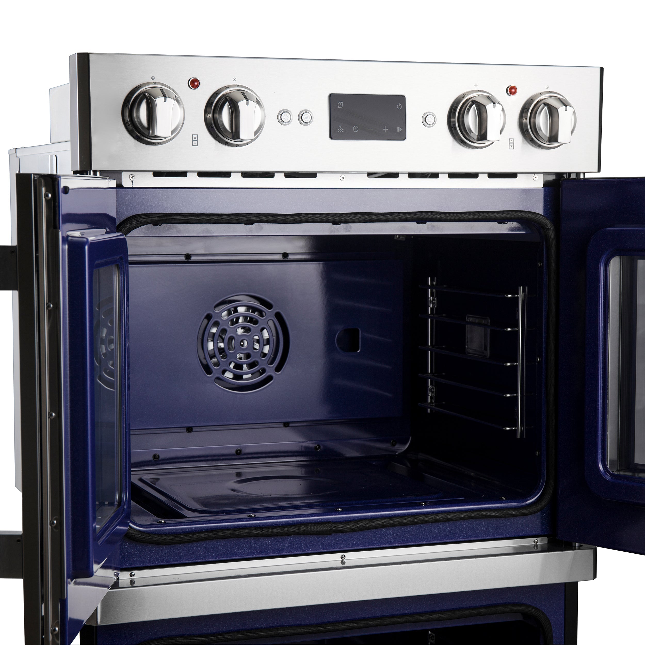 FORNO Gallico 30-Inch French Door Double Electric Wall Oven, 7.36 Cu. Ft., Air Fry, Self-Clean, Sous Vide, Telescopic Racks, Model FBOEL1388-30