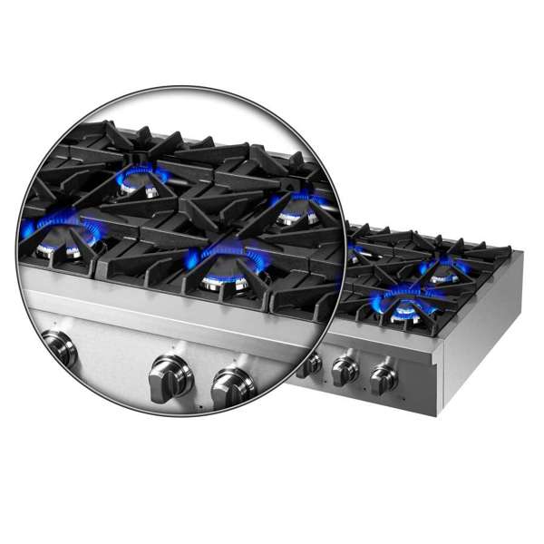 FORNO Cossato 48-Inch Gas Rangetop with 8 Sealed Burners, Stainless Steel (Model FCTGS5737-48)