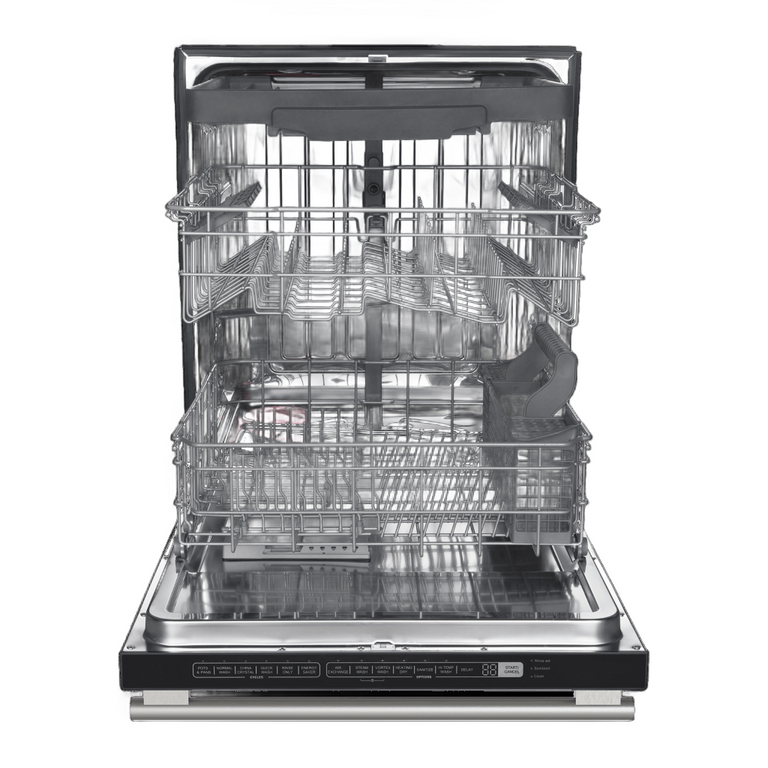 FORNO Espresso Package - 36" Refrigerator and Dishwasher in Black with Stainless Steel Handles