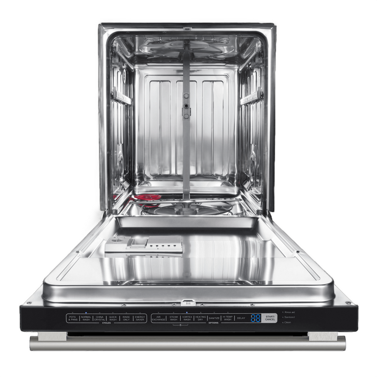 FORNO Espresso Package - 30" Electric Range, Range Hood and Dishwasher in Black with Stainless Steel Handles