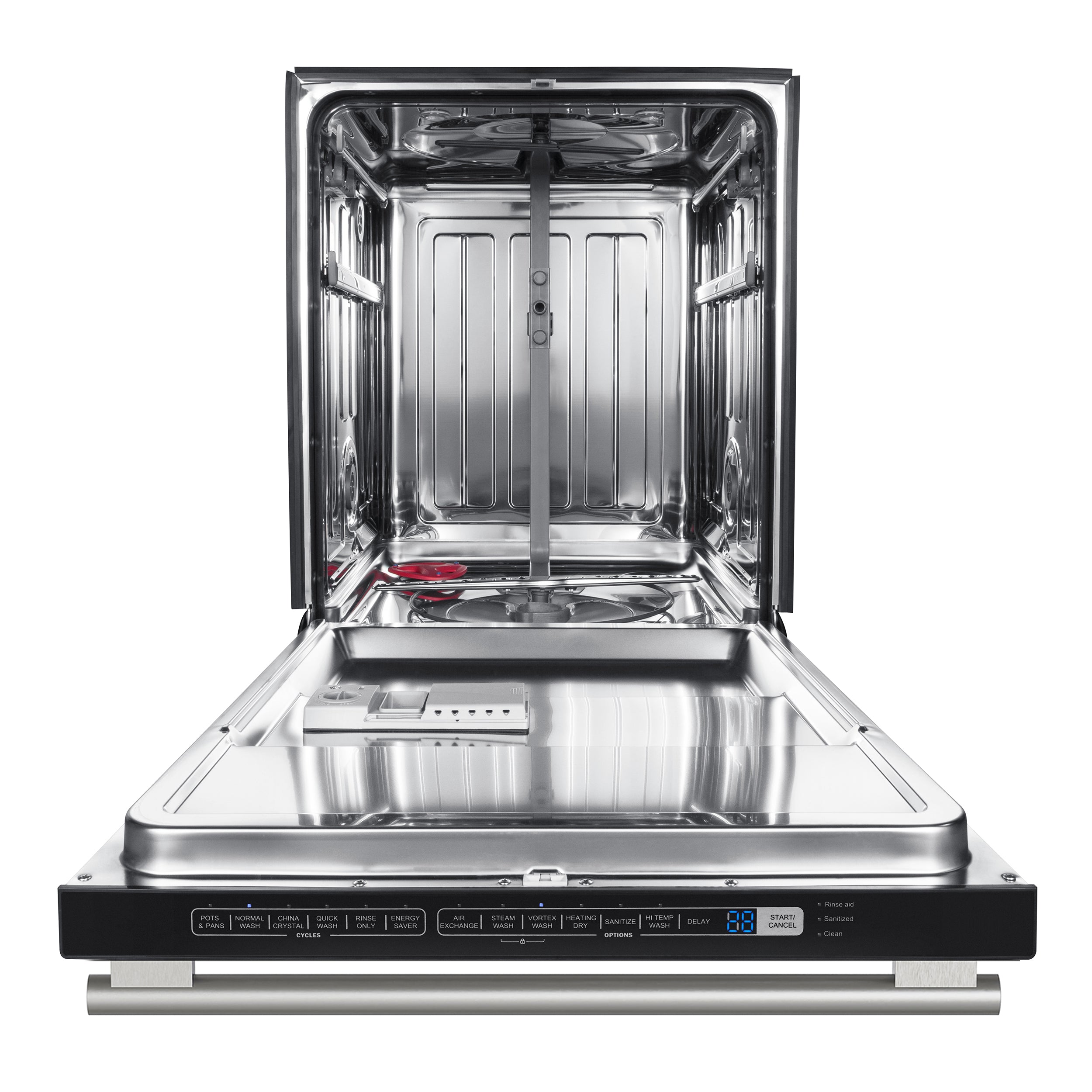FORNO Pozzo 24-Inch Built-In Dishwasher, Black Finish with Stainless Steel Handles (Model FDWBI8067-24BLK)