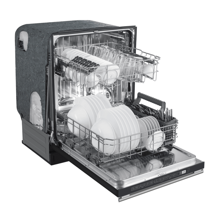 FORNO Espresso Package - 30" Electric Range, Refrigerator and Dishwasher in Black with Stainless Steel Handles