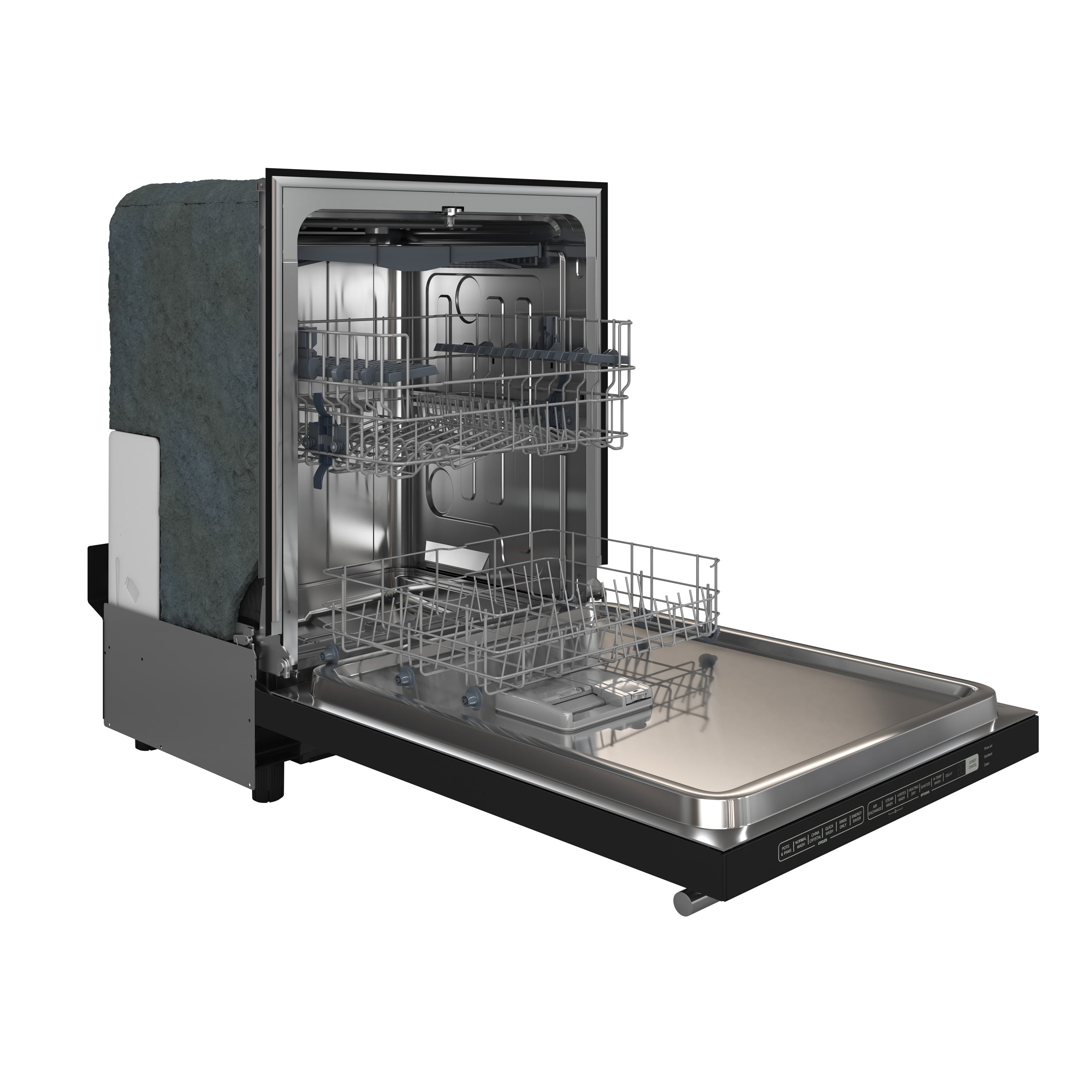 FORNO Pozzo 24-Inch Built-In Dishwasher, Black Finish with Stainless Steel Handles (Model FDWBI8067-24BLK)