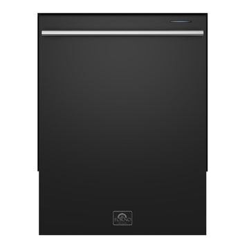 FORNO Pozzo 24-Inch Built-In Dishwasher, Black Finish with Stainless Steel Handles (Model FDWBI8067-24BLK)