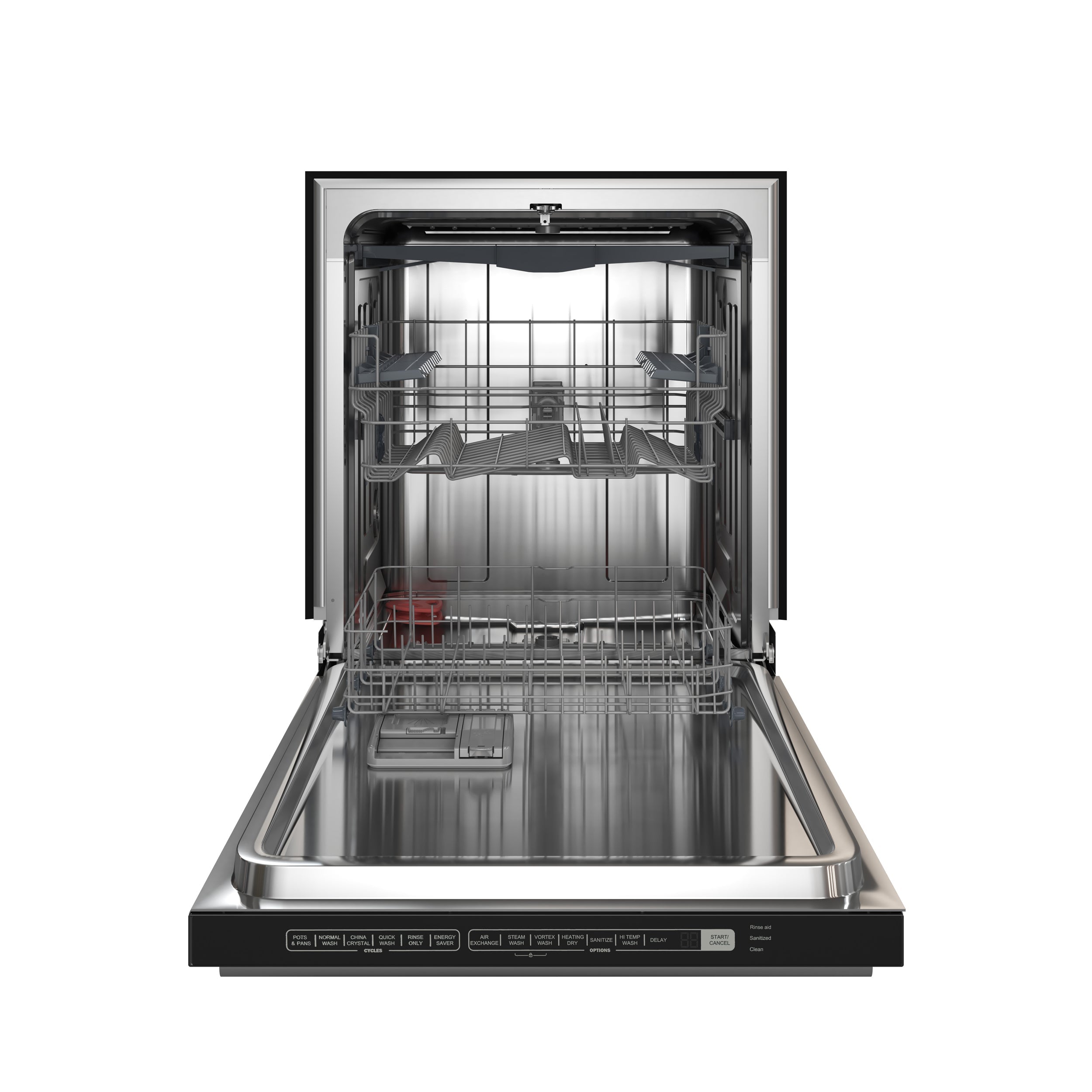 FORNO Pozzo 24-Inch Built-In Dishwasher, Black Finish with Stainless Steel Handles (Model FDWBI8067-24BLK)