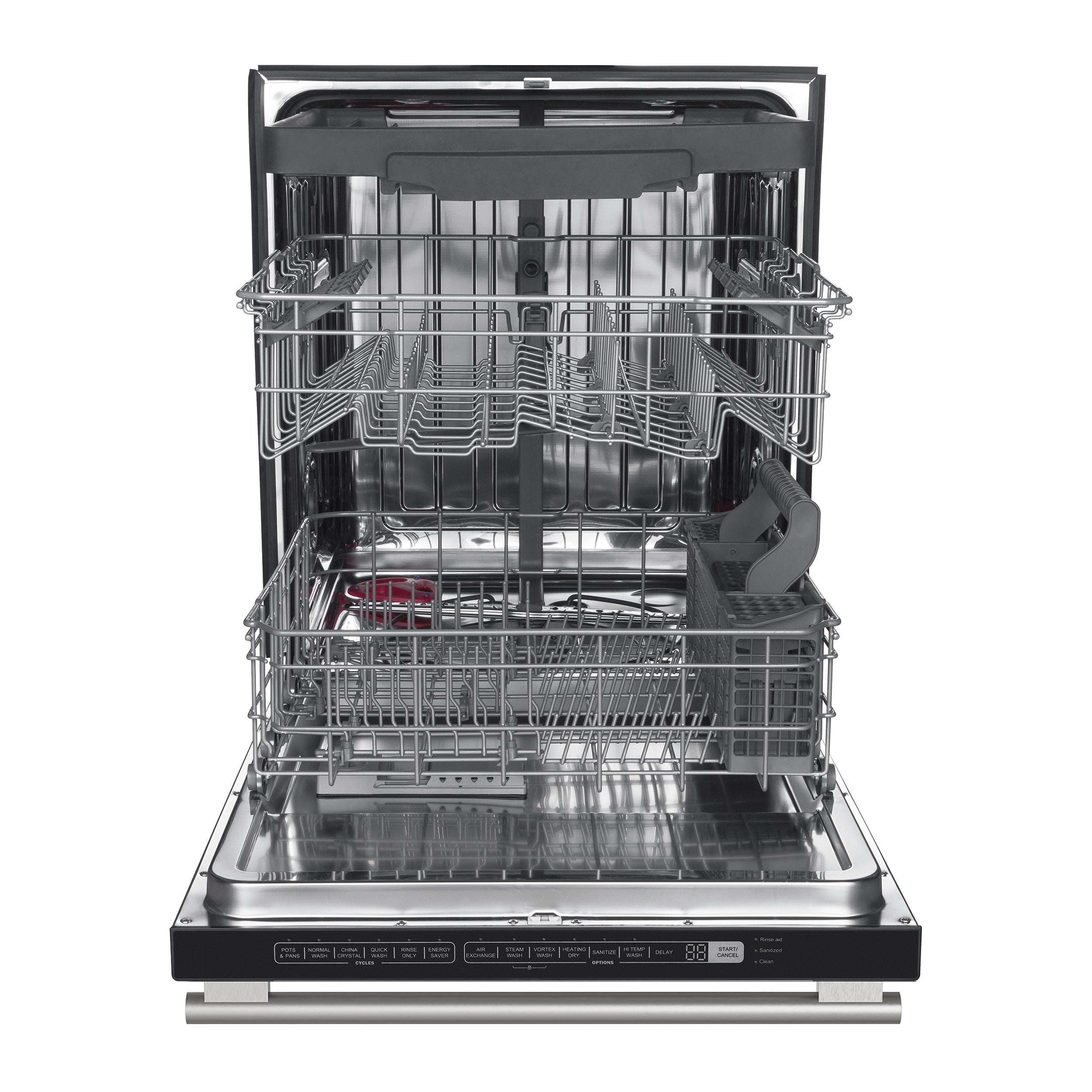 FORNO Pozzo 24-Inch Built-In Dishwasher, White with Antique Brass Handles (Model FDWBI8067-24WHT)