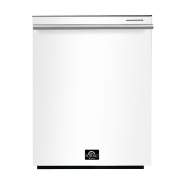 FORNO Pozzo 24-Inch Built-In Dishwasher, White with Stainless Steel Handle (FDWBI8067-24WHT)