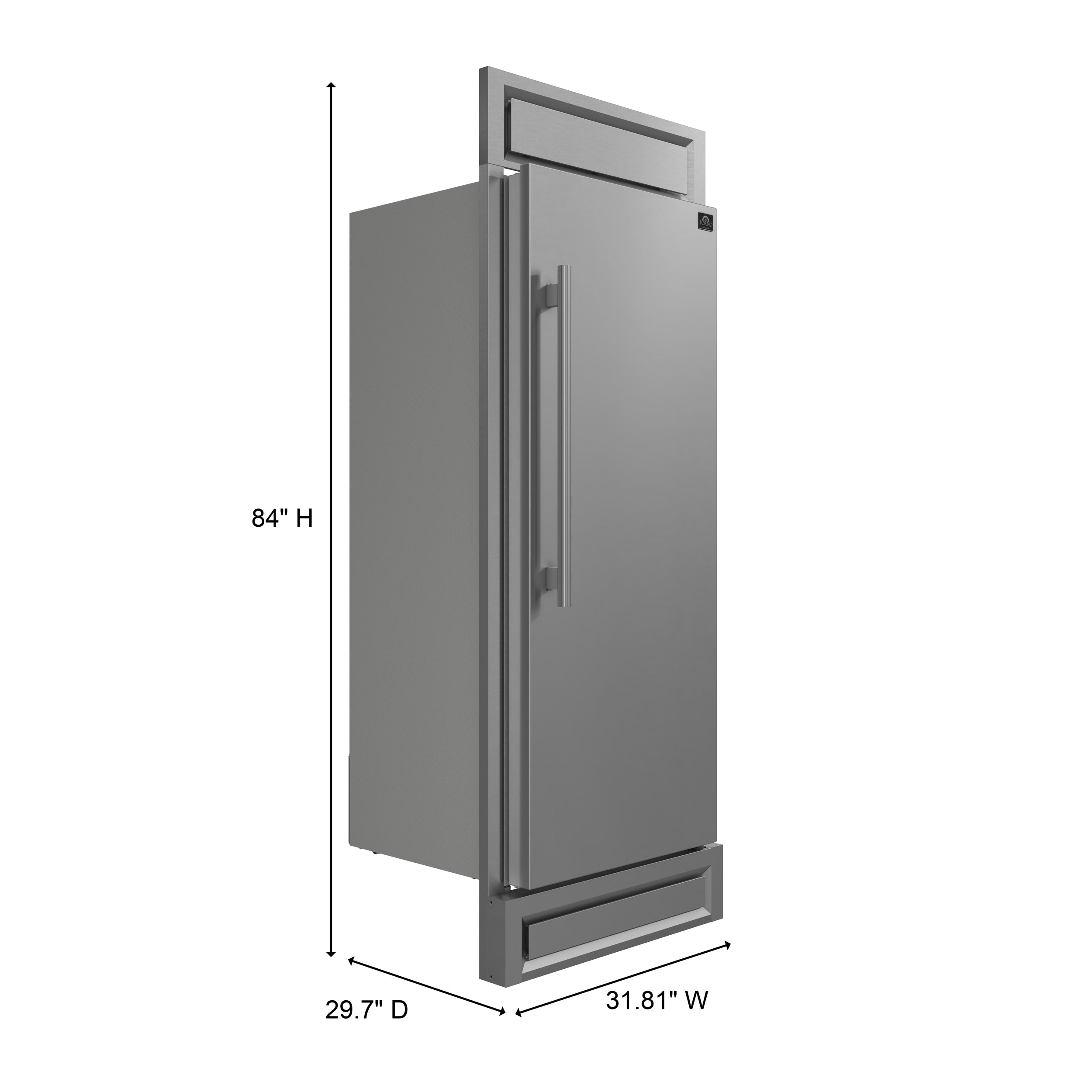 Forno Maderno 28" Convertible Refrigerator/Freezer, 13.6 cu. ft., Right Swing, Modern Trim Kit, Model FFFFD1722-32RS
