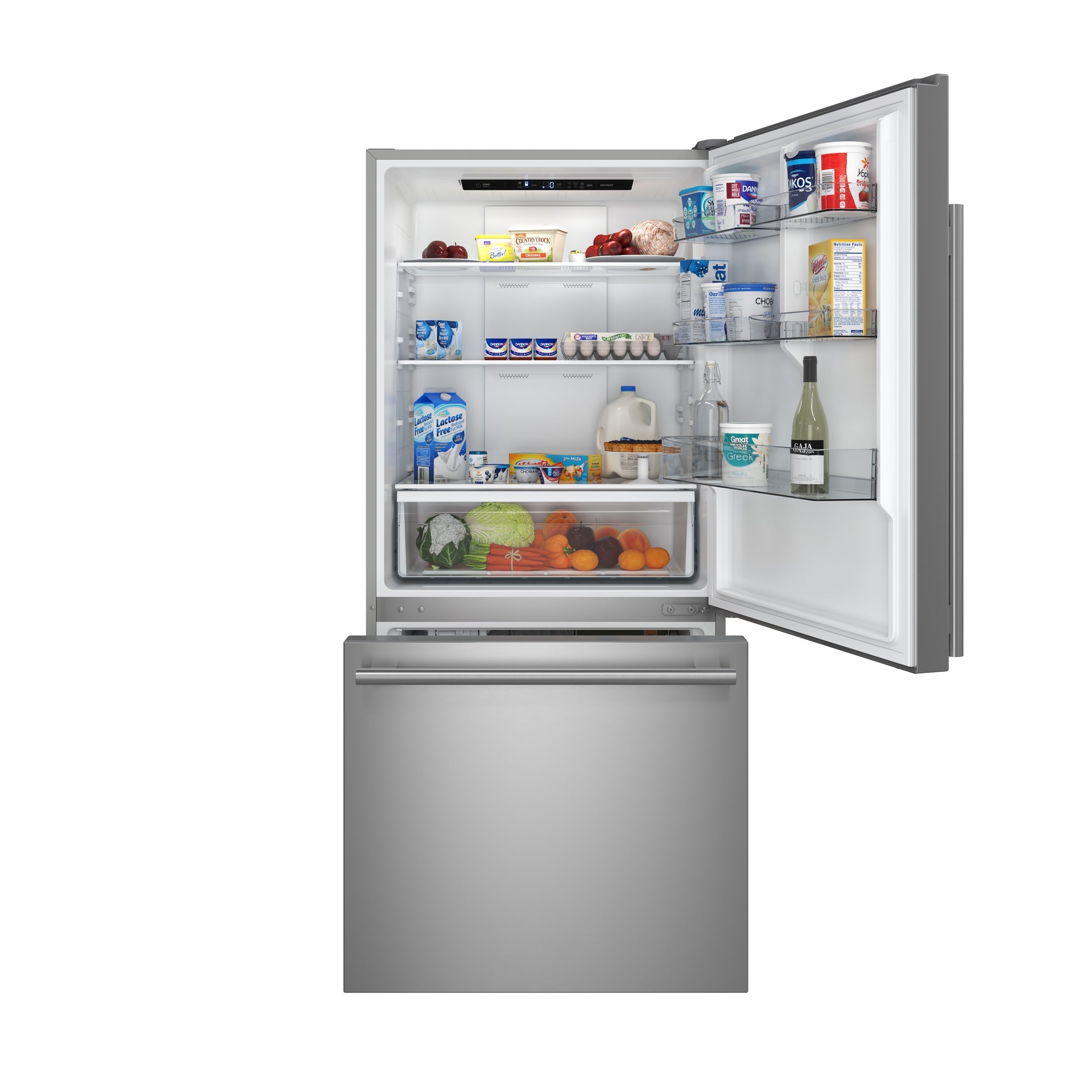 Forno Milano 31-Inch French Door Refrigerator with Bottom Freezer, 17.2 cu ft, Stainless Steel, Right Swing (Model FFFFD1785-31S)