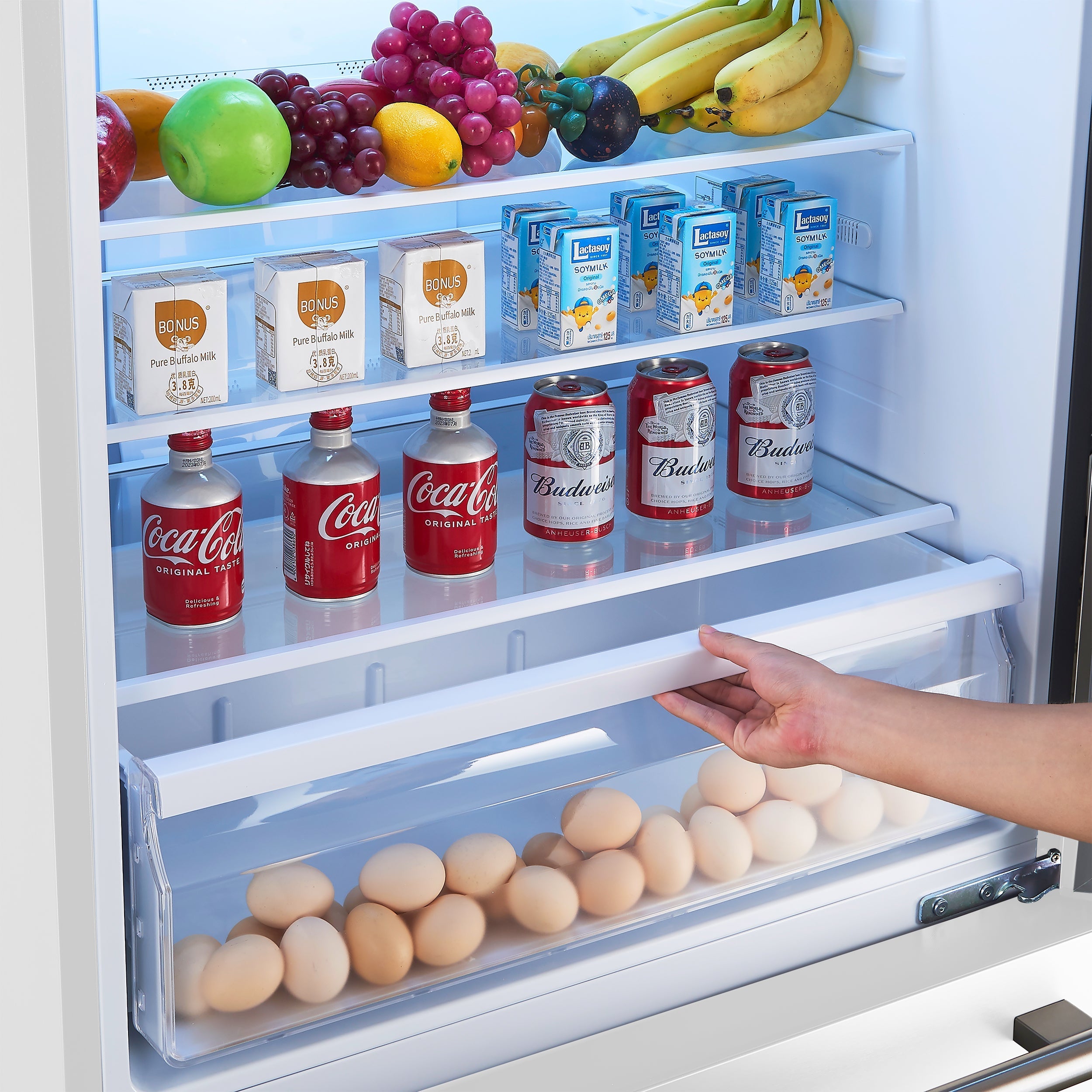 Forno Espresso Milano 31-Inch French Door Refrigerator with Bottom Freezer, 17.2 cu ft, Right-Hinged, White, Includes Antique Brass Handles (Model FFFFD1785-31WHT)
