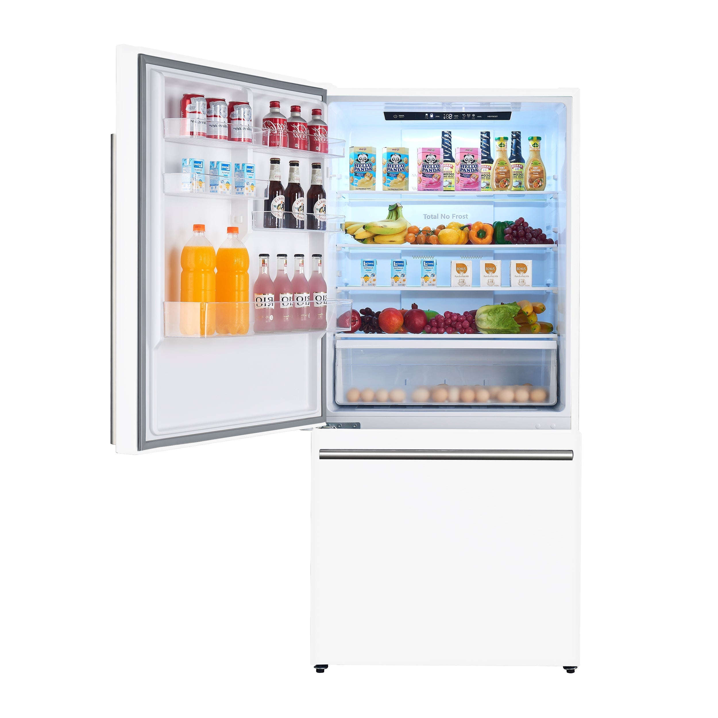 FORNO Milano 62-Inch Side-by-Side Refrigerator, 34.4 cu. ft., Ice Maker, White with Stainless Steel Accents (Model FFFFD1787-60WHT)
