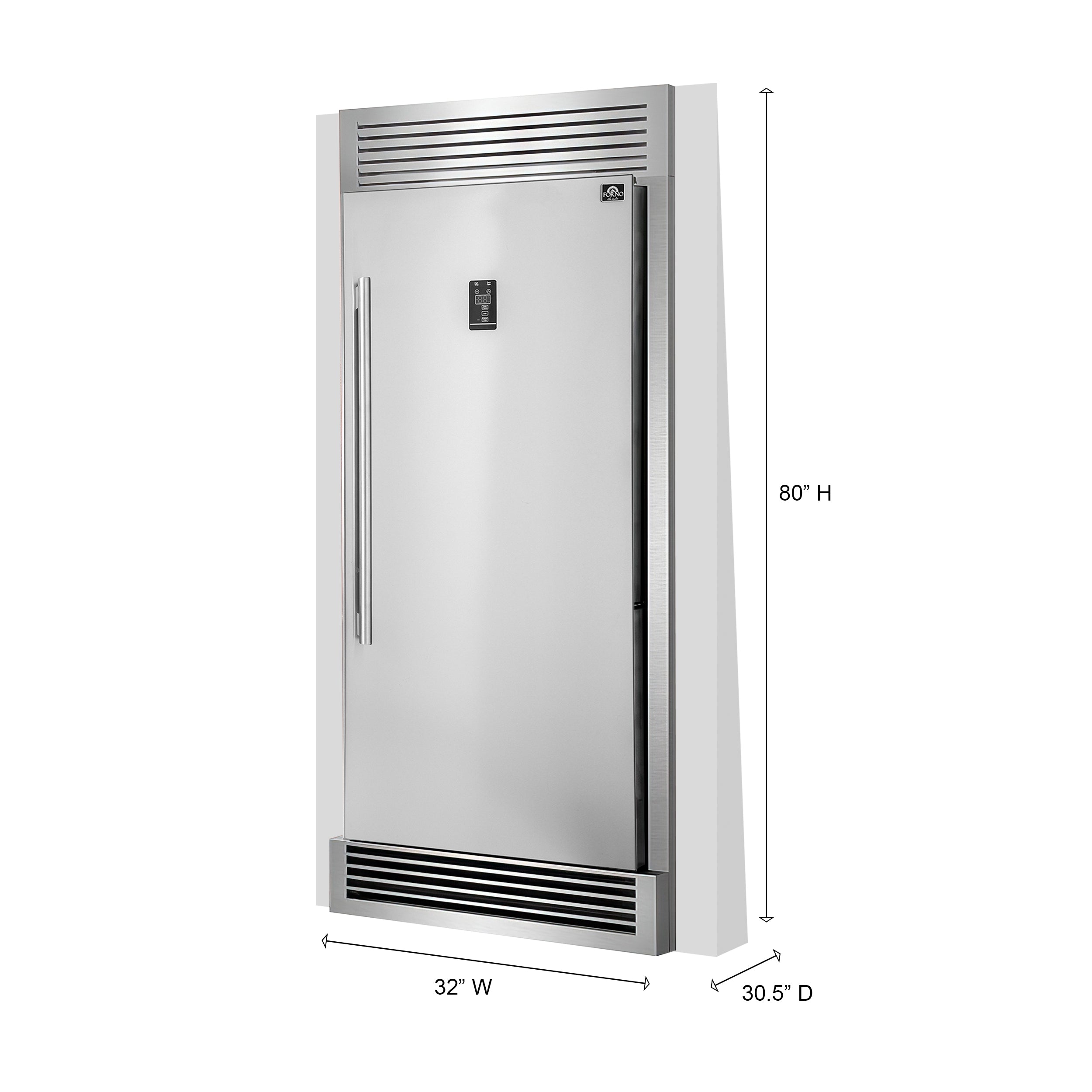 Forno Rizzuto 32 in. Built-In Dual Zone Refrigerator/Freezer, 13.8 cu ft, Right-Hinge, Stainless Steel with Grill Trim (FFFFD1933-32RS)