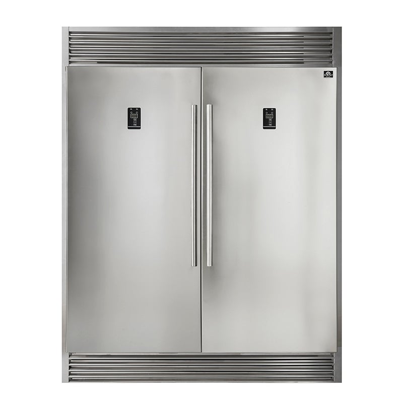 FORNO Appliance Package - 48" Gas Range, Range Hood, 60" Refrigerator, Dishwasher, Microwave Drawer, Wine Cooler, AP-FFSGS6239-48-9