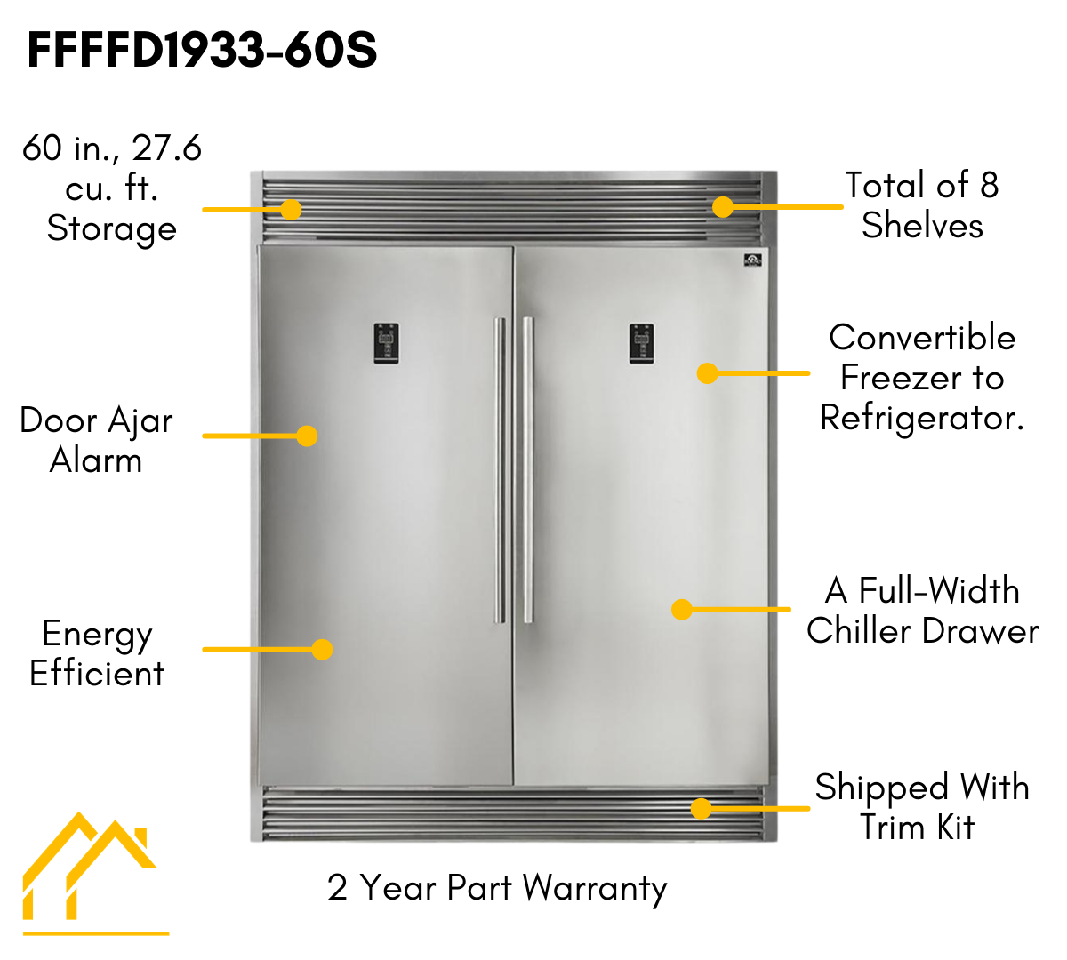 FORNO Appliance Package - 48 Inch Gas Burner/Electric Oven Pro Range, Dishwasher, Refrigerator, AP-FFSGS6187-48-5
