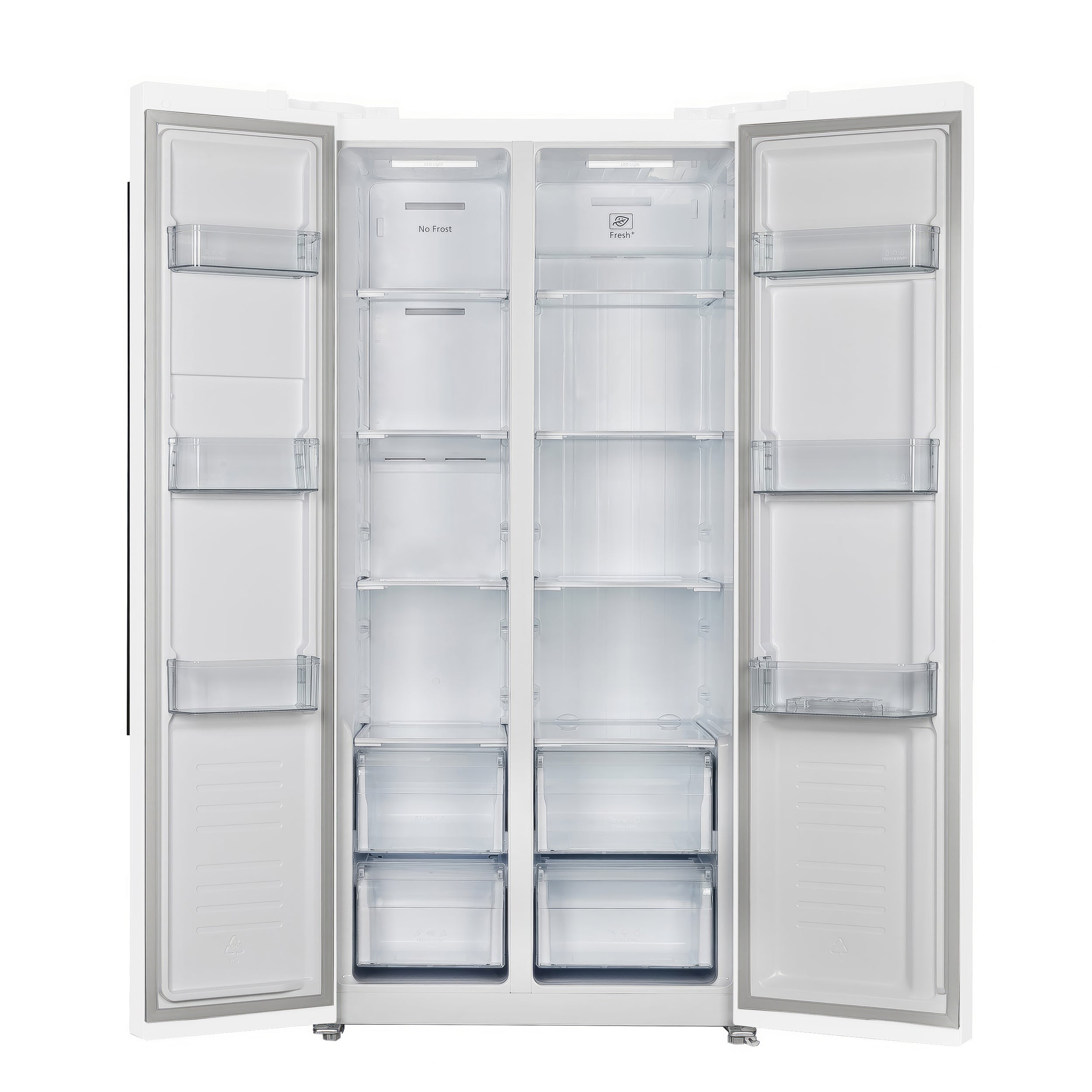 Forno Salerno 33" Bottom Freezer Refrigerator, 15.6 Cu. Ft., White with Stainless Steel Handles (FFRBI1805-33WHT)
