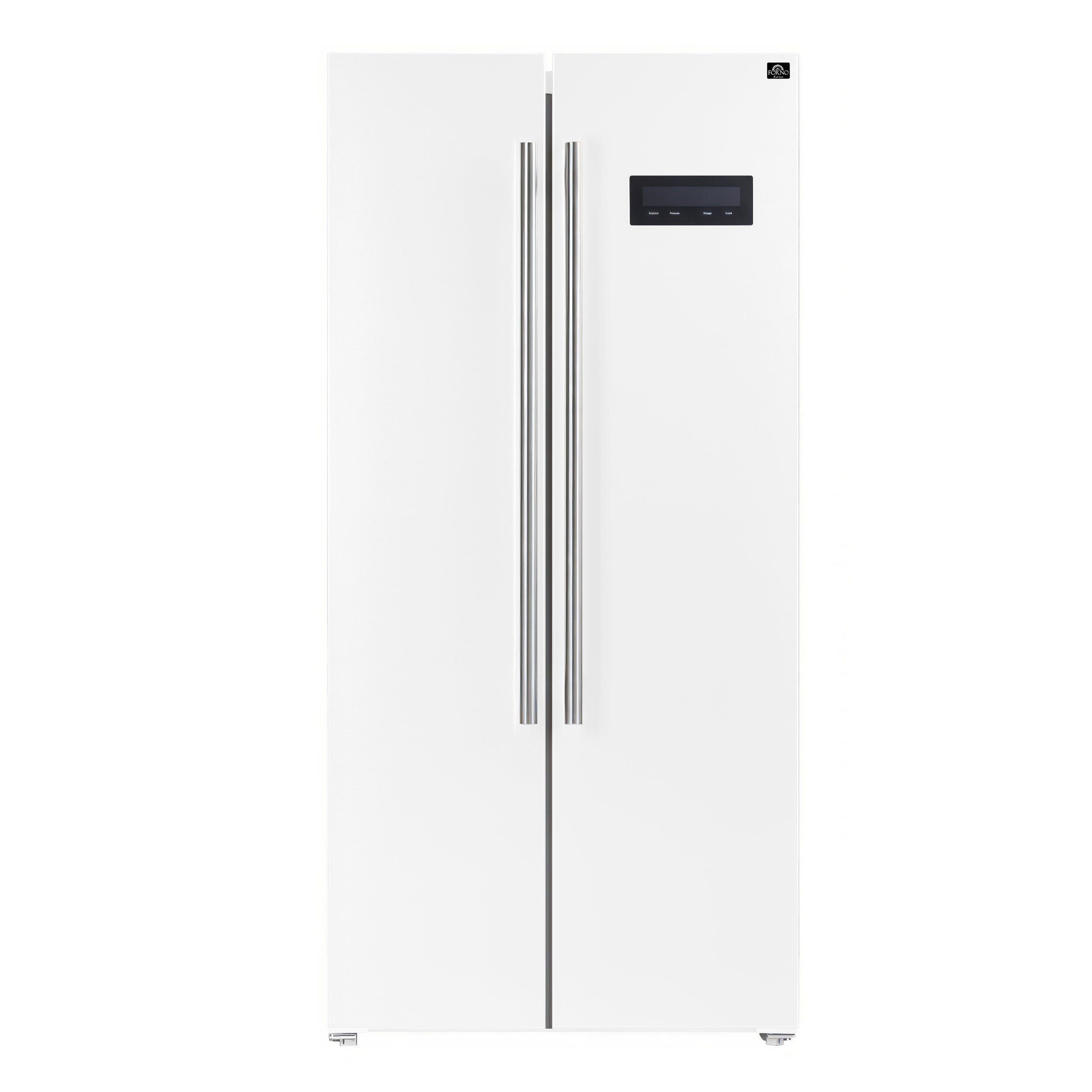 Forno Salerno 33" Bottom Freezer Refrigerator, 15.6 Cu. Ft., White with Stainless Steel Handles (FFRBI1805-33WHT)