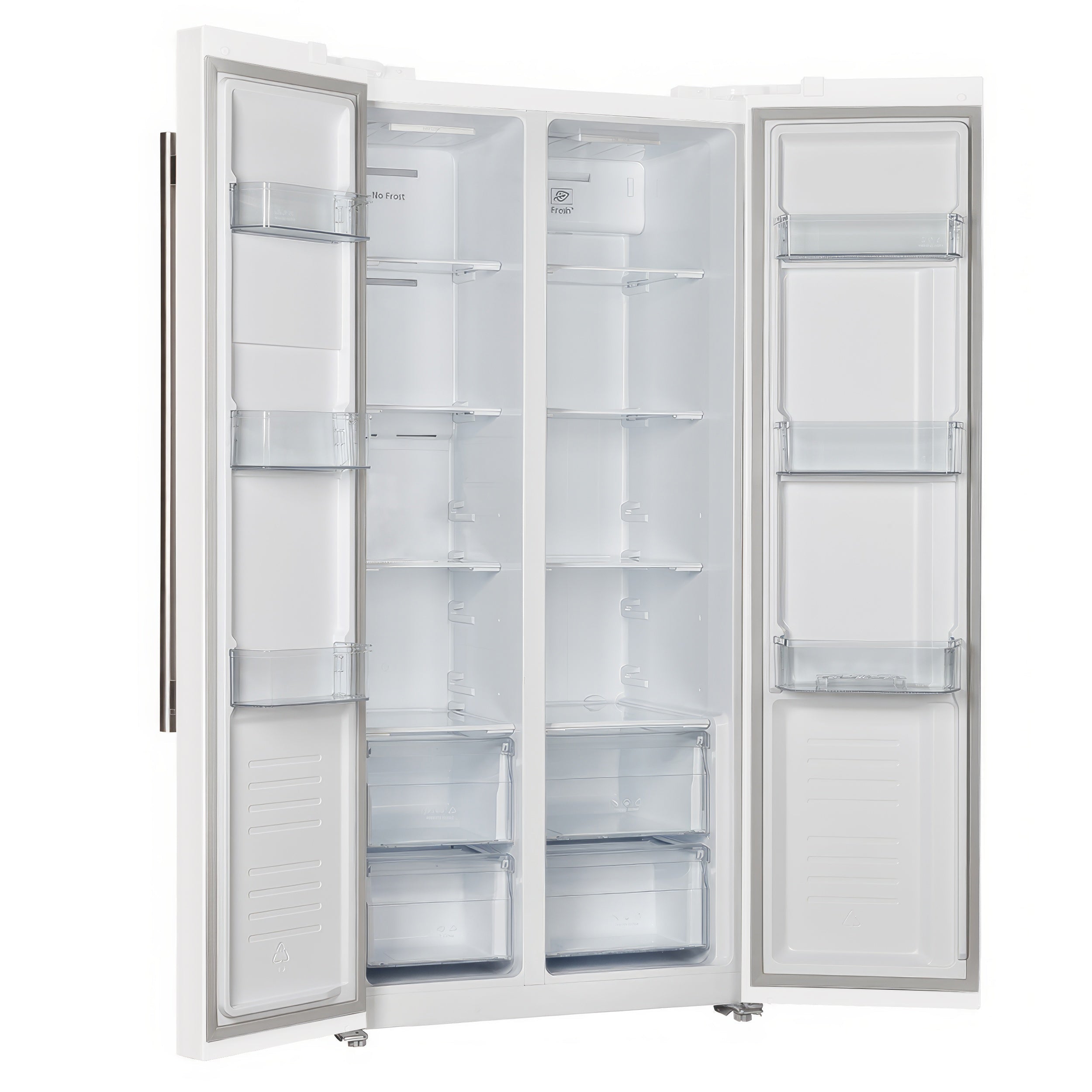 Forno Salerno 33-Inch Refrigerator, 15.6 cu ft, White, with Antique Brass Handles (Model FFRBI1805-33WHT)