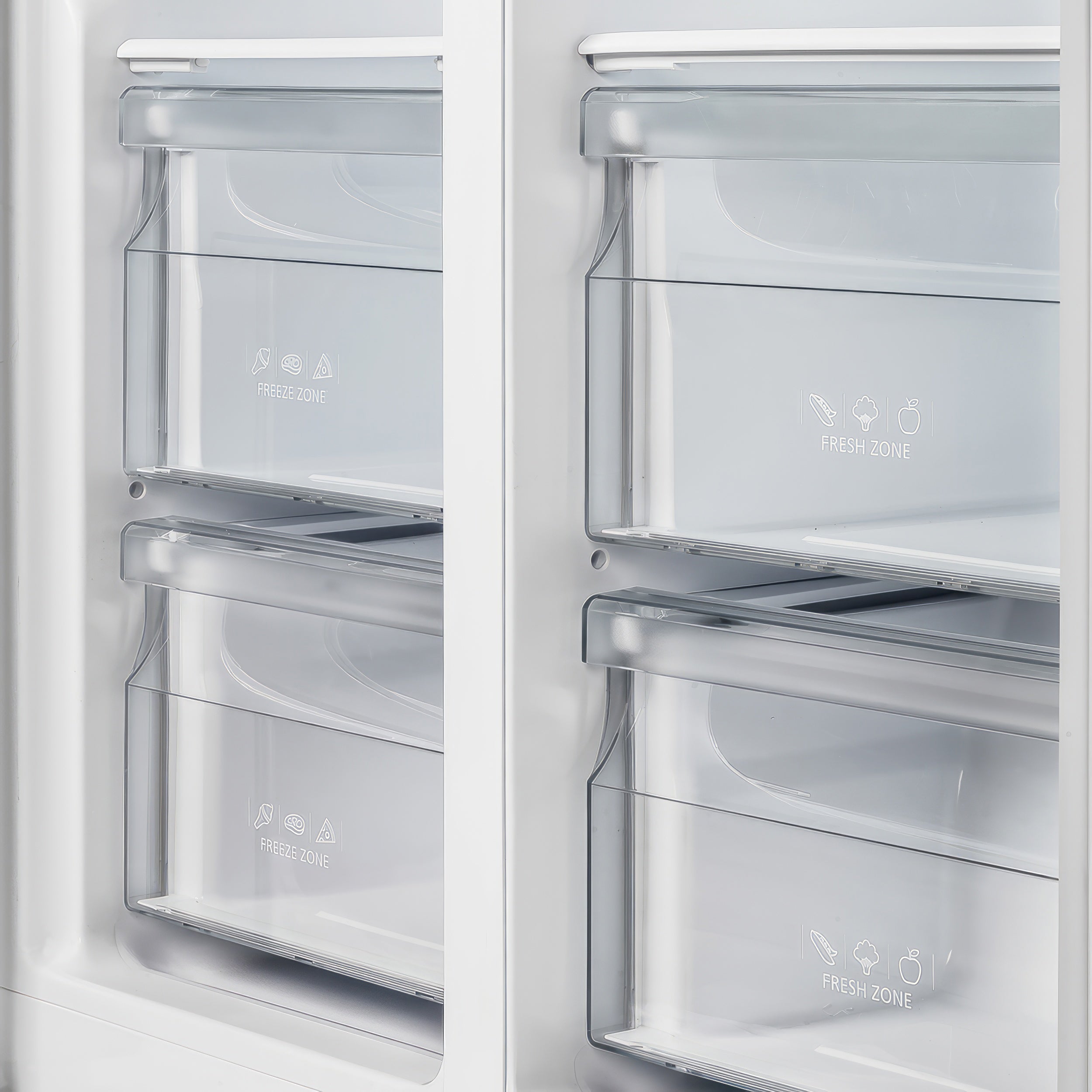 FORNO Salerno 37-Inch Built-In Side-by-Side Refrigerator, 15.6 cu ft, Stainless Steel, with Modern Trim Kit (FFRBI1805-37MG)