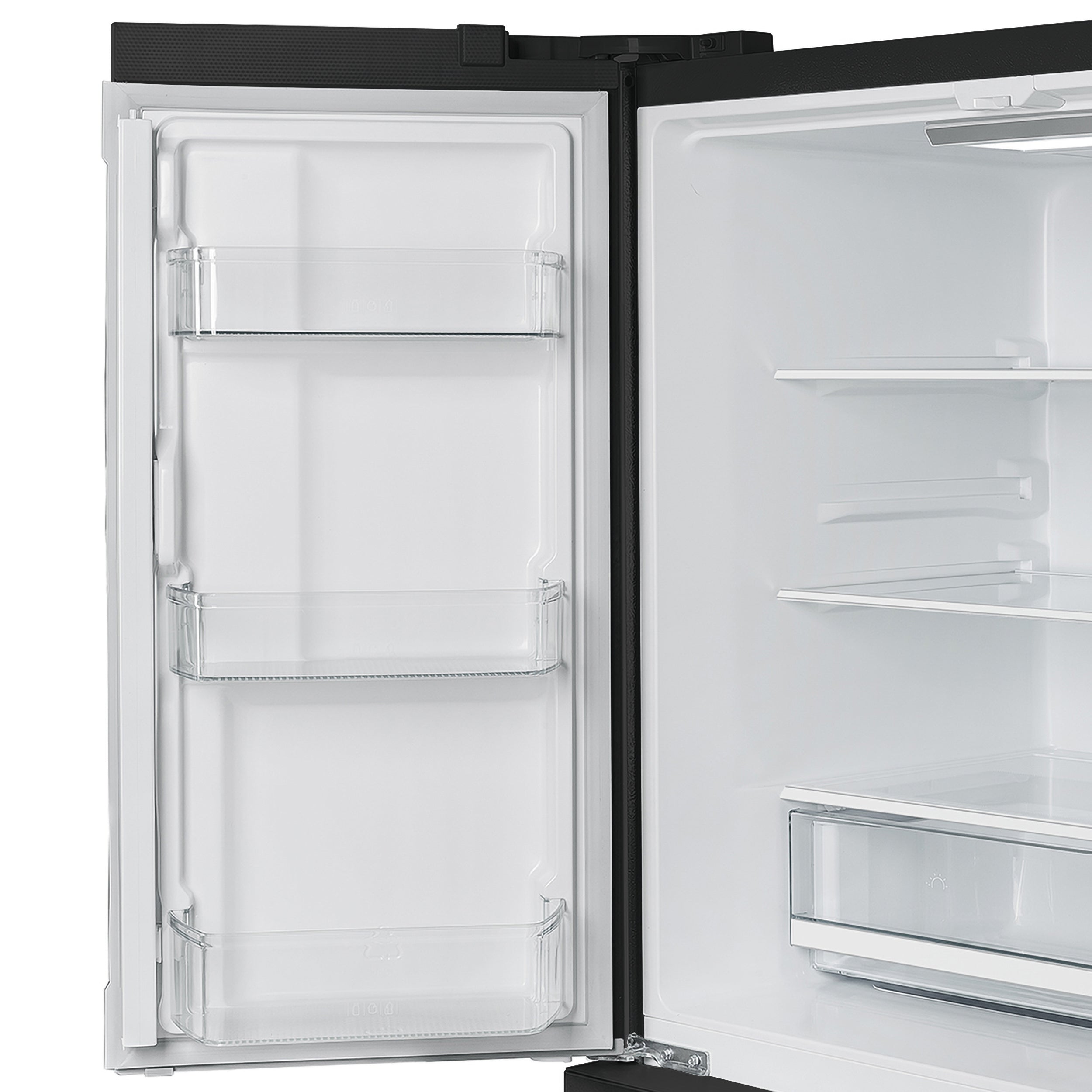 Forno Espresso Moena 36-Inch Counter-Depth French Door Refrigerator, 19.2 Cu. Ft., Black, with Ice Maker and Stainless Steel Handles (FFRBI1820-36BLK)