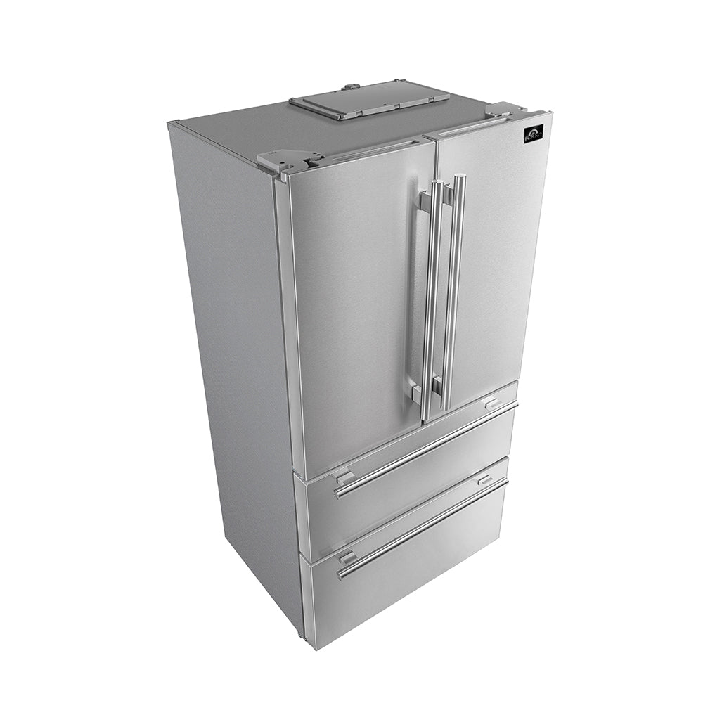 FORNO Appliance Package - 48" Gas Range, Range Hood, 36" Refrigerator, AP-FFSGS6244-48-16